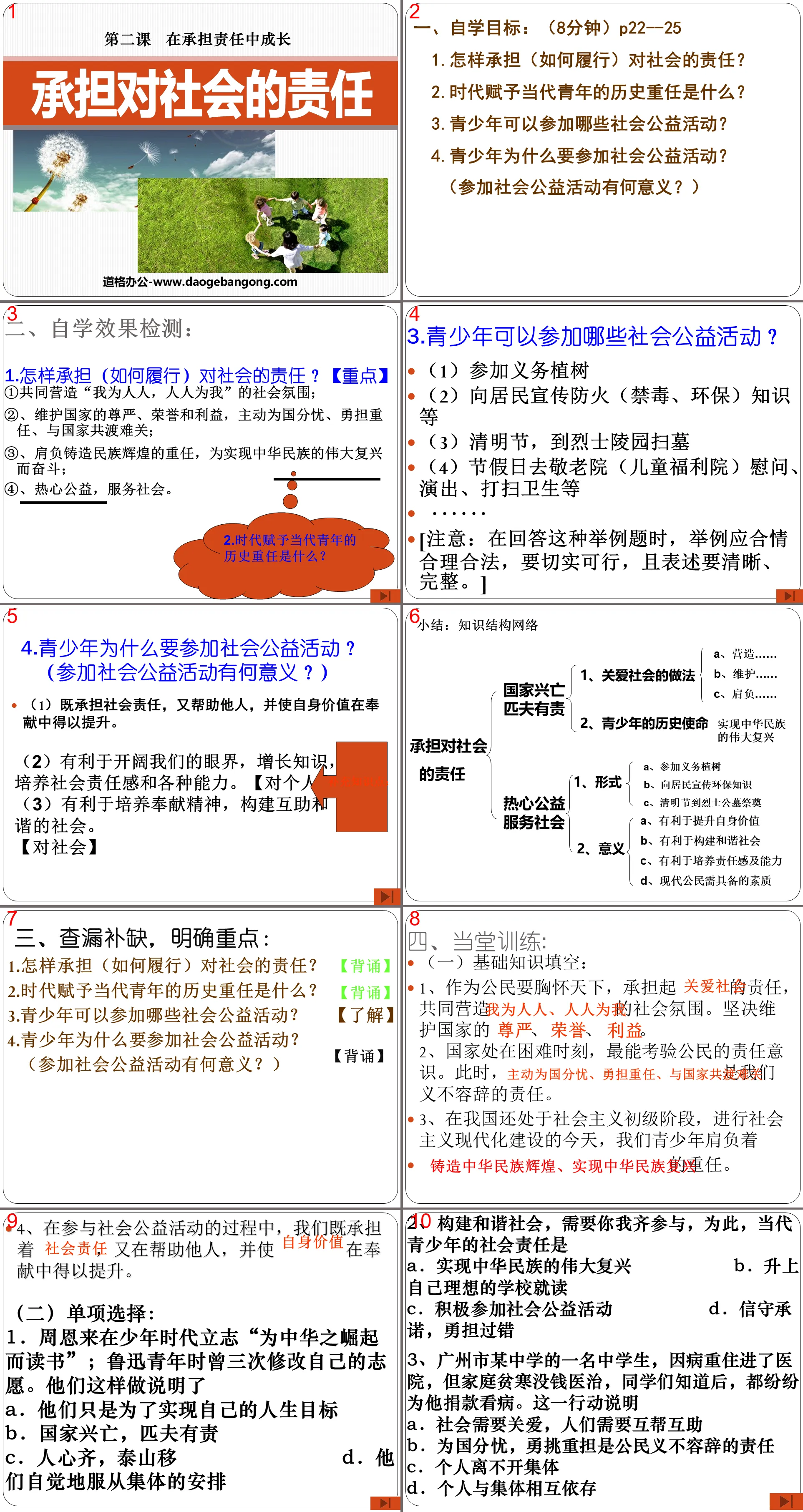 《承擔對社會的責任》在承擔責任中成長PPT課件5