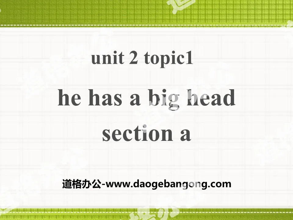 "He has a big head"SectionA PPT