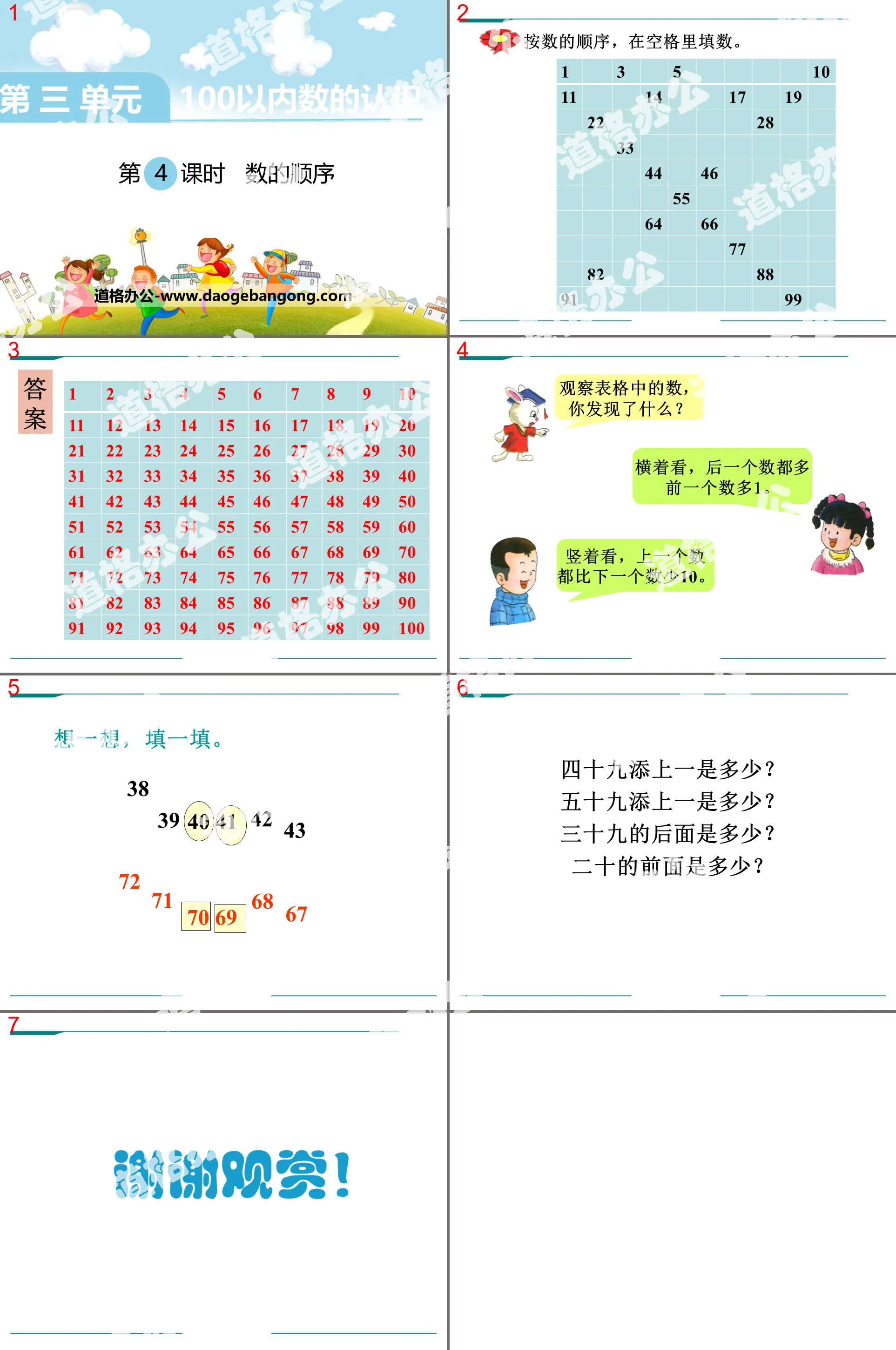 《数的顺序》PPT
