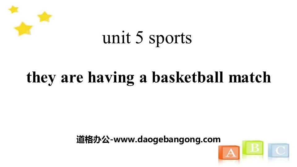 "They are having a basketball match" Sports PPT