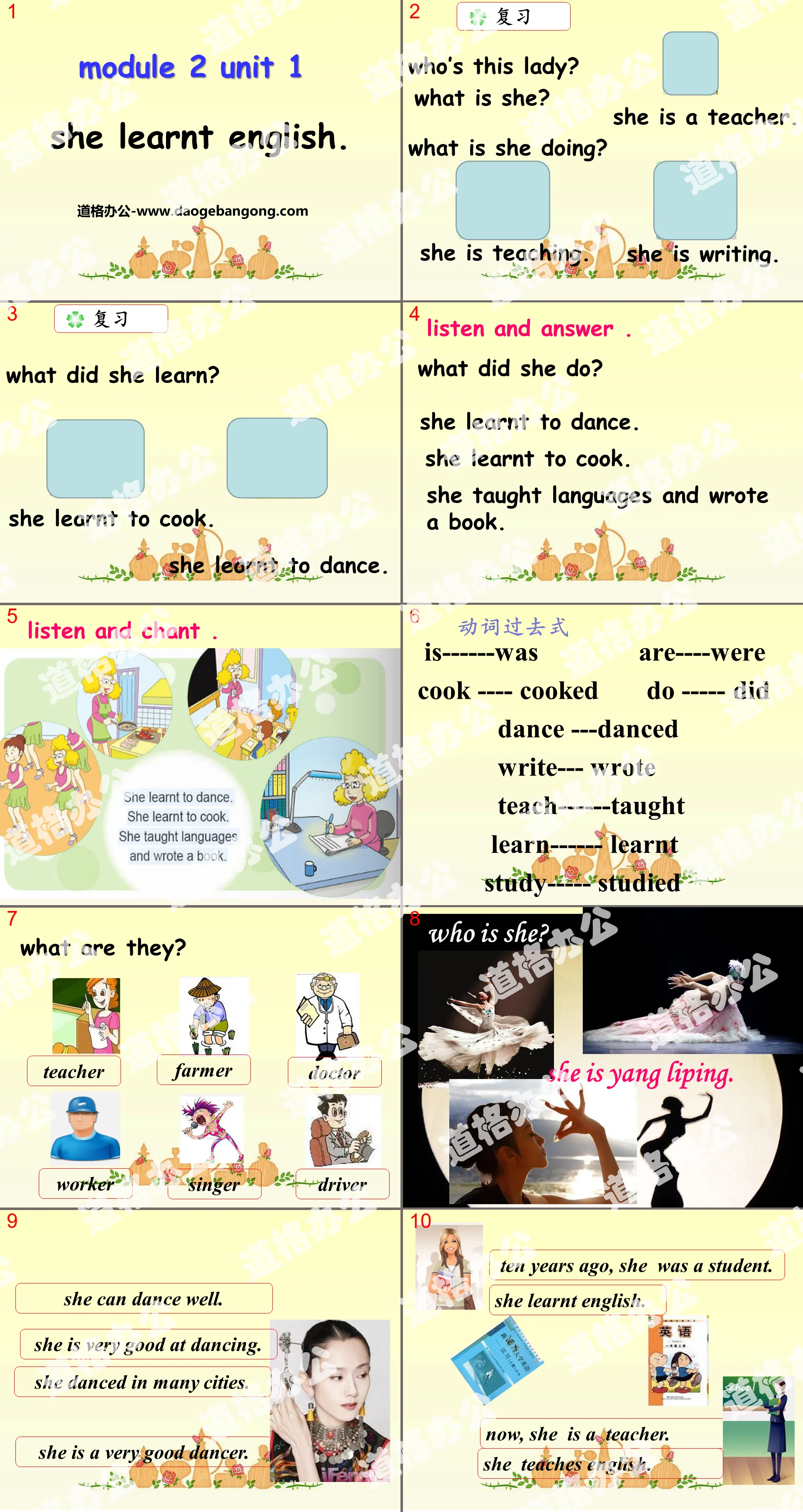 "She learn English" PPT courseware