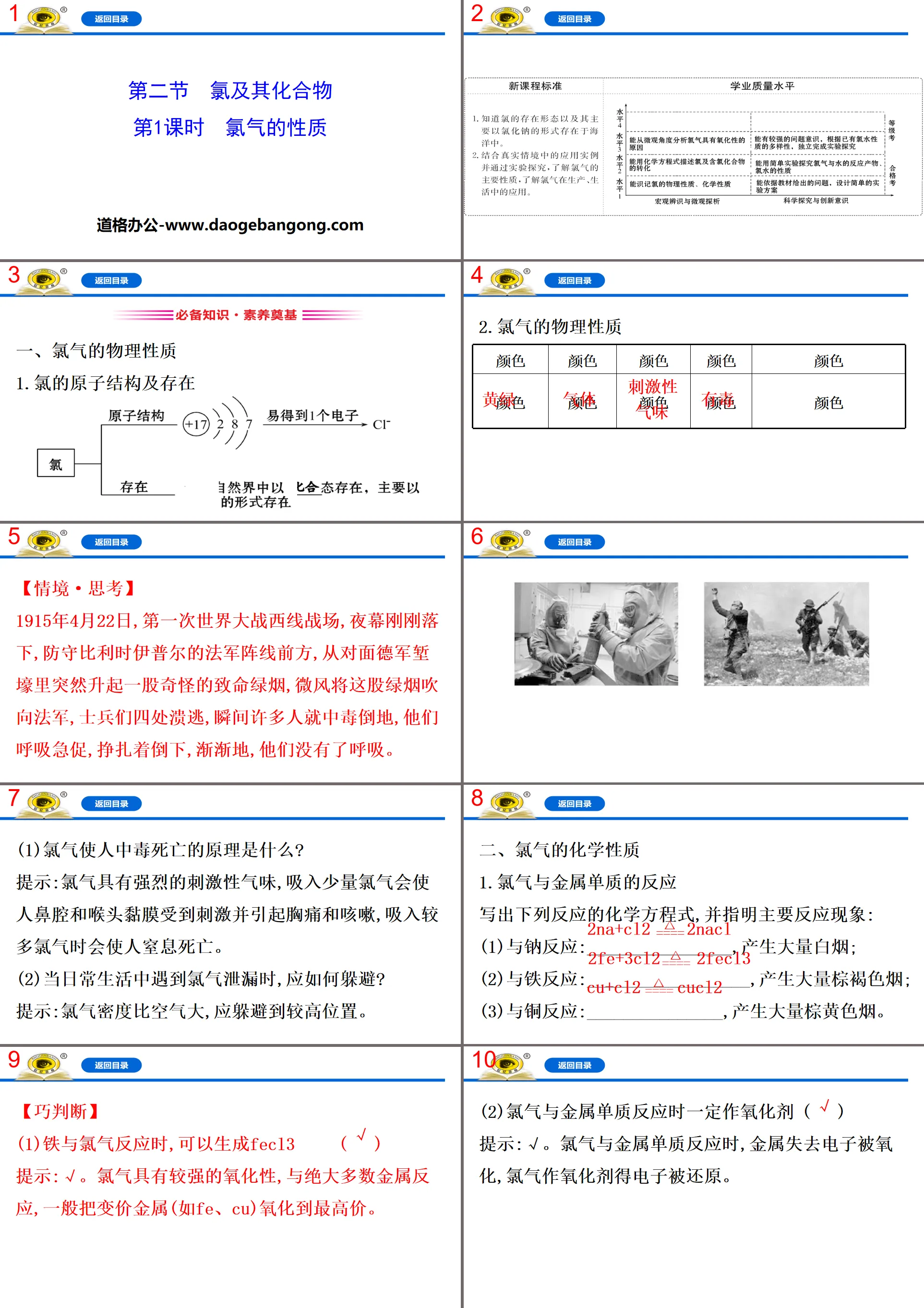 《氯氣的性質》氯及其化合物PPT