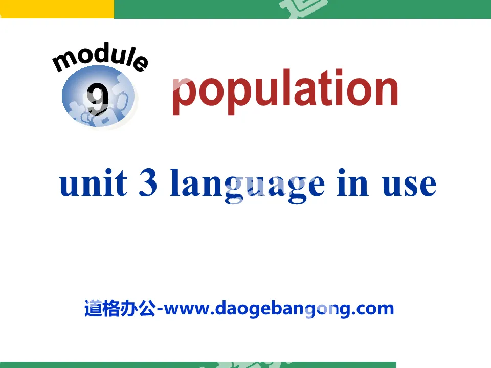 "Language in use" Population PPT courseware 2