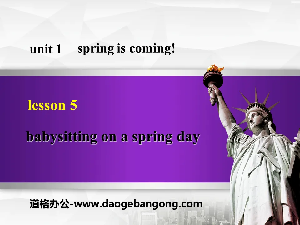 "Babysitting on a Spring Day" Spring Is Coming PPT download