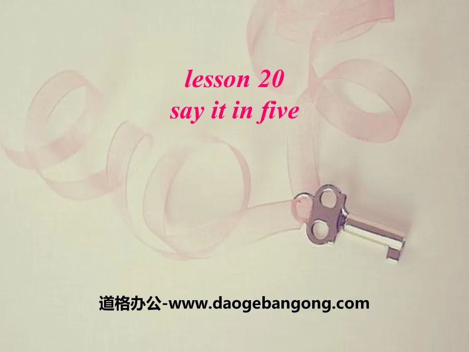 《Say It in Five》Stories and Poems PPT课件下载
