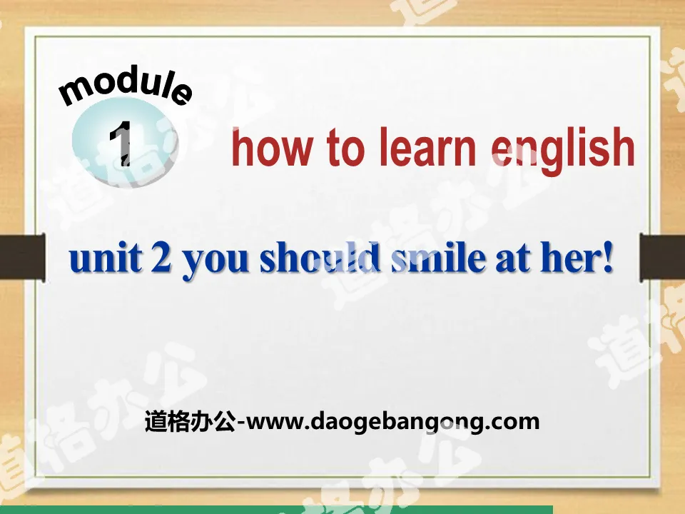 "You should smile at her" How to learn English PPT courseware 2