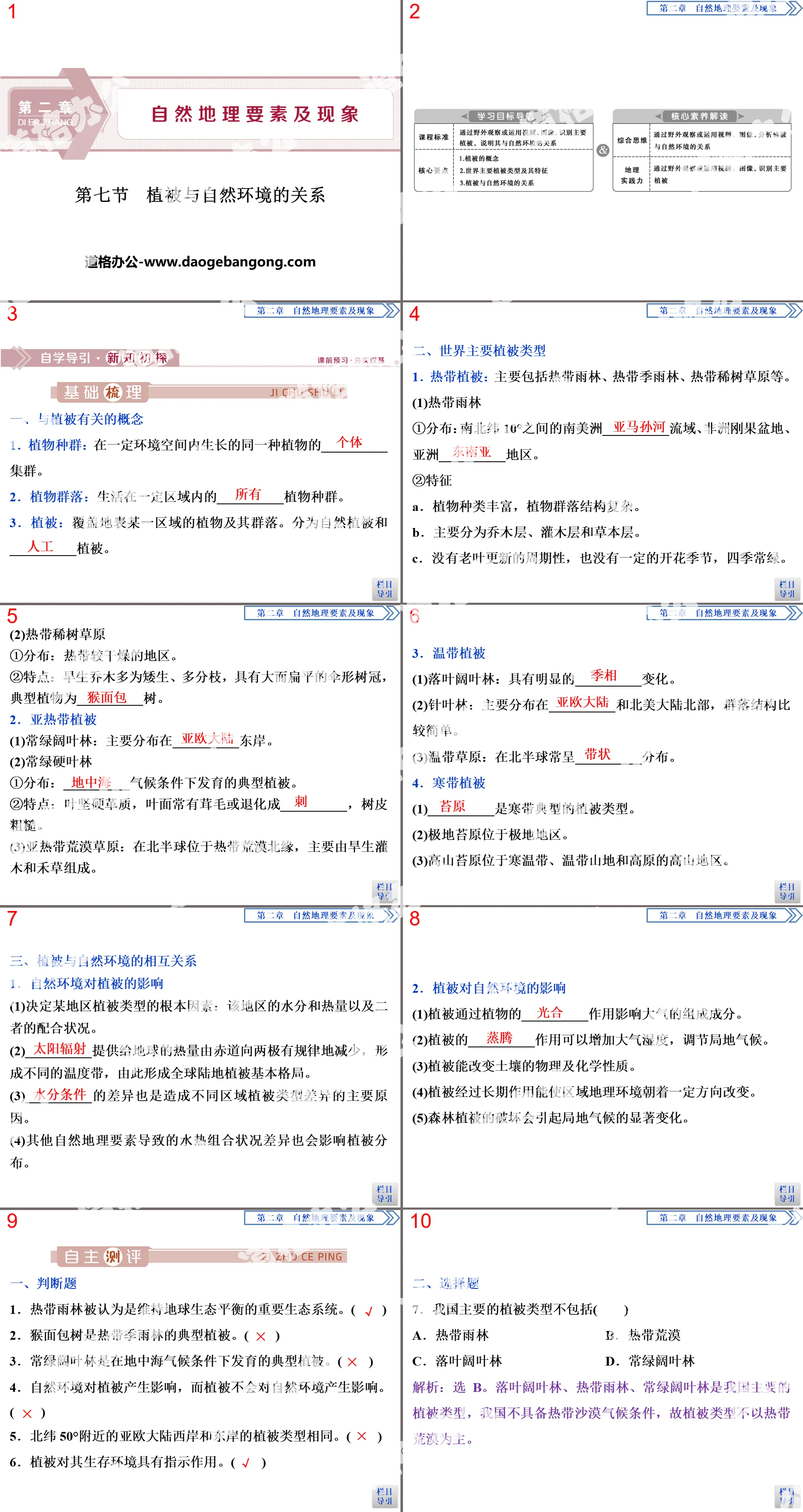 《植被與自然環境的關係》自然地理要素及現象PPT課件