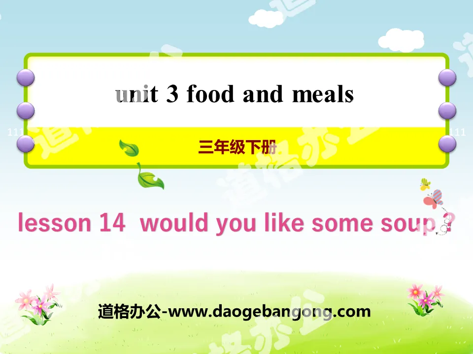"Would You Like Some Soup?" Food and Meals PPT