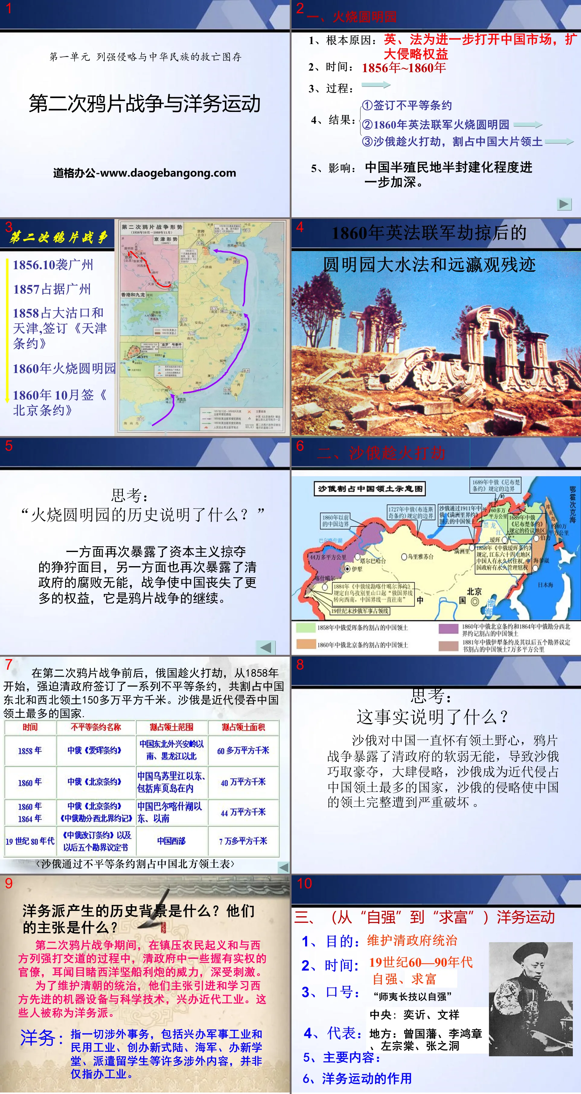 《第二次鸦片战争与洋务运动》列强侵略与中华民族的救亡图存PPT课件2
