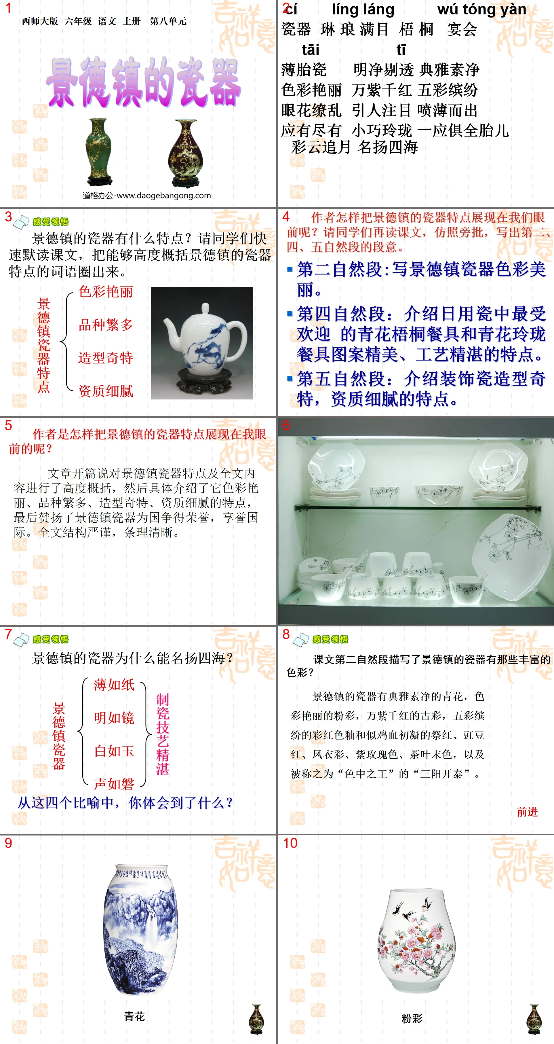 "Porcelain in Jingdezhen" PPT courseware 3