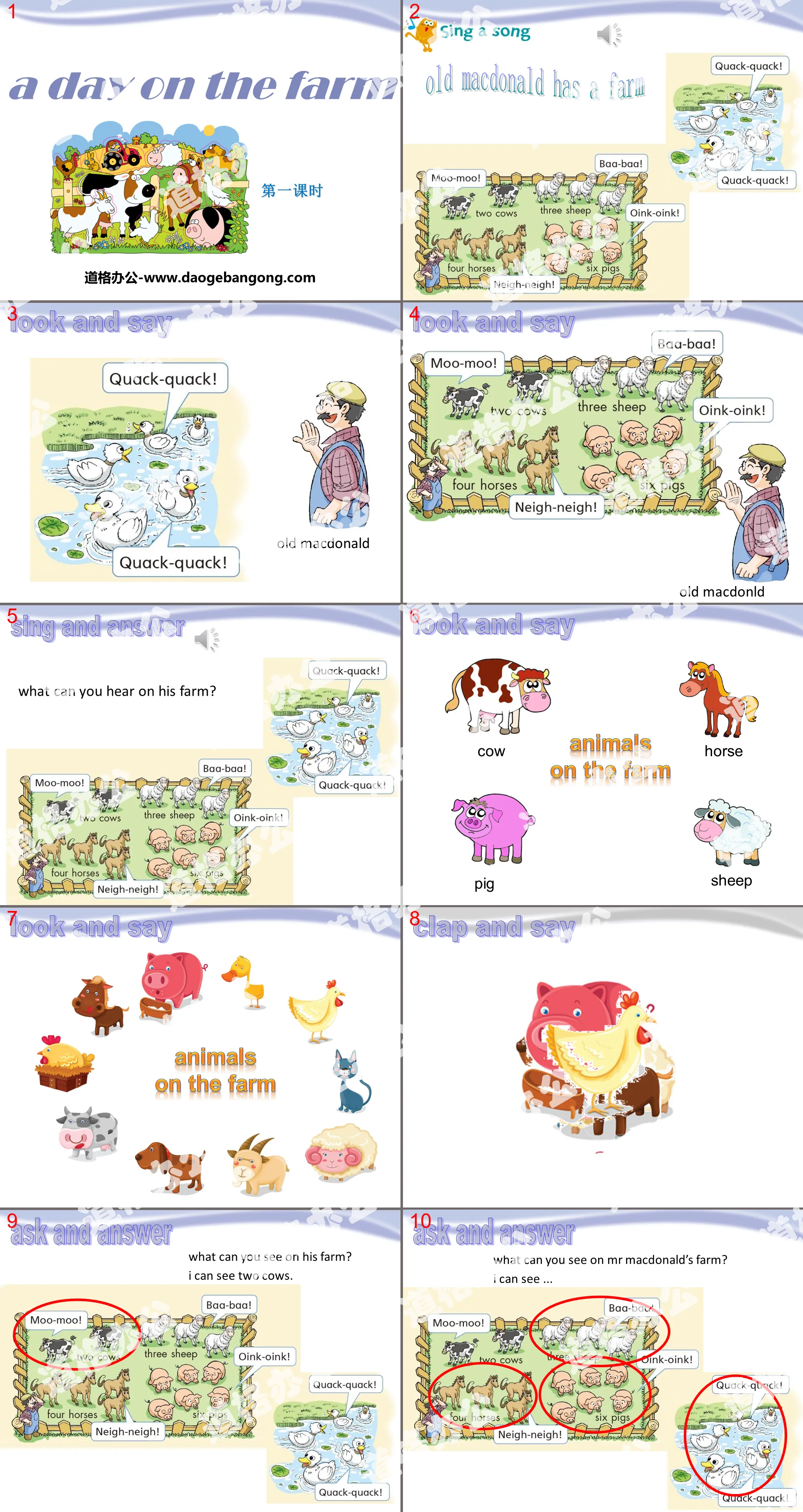 《A day on the farm》PPT