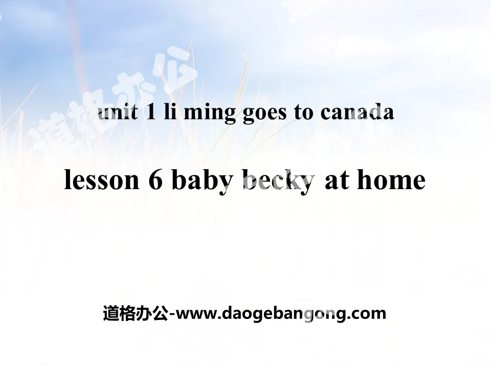 Cours PPT « Bébé Becky à la maison » Li Ming se rend au Canada