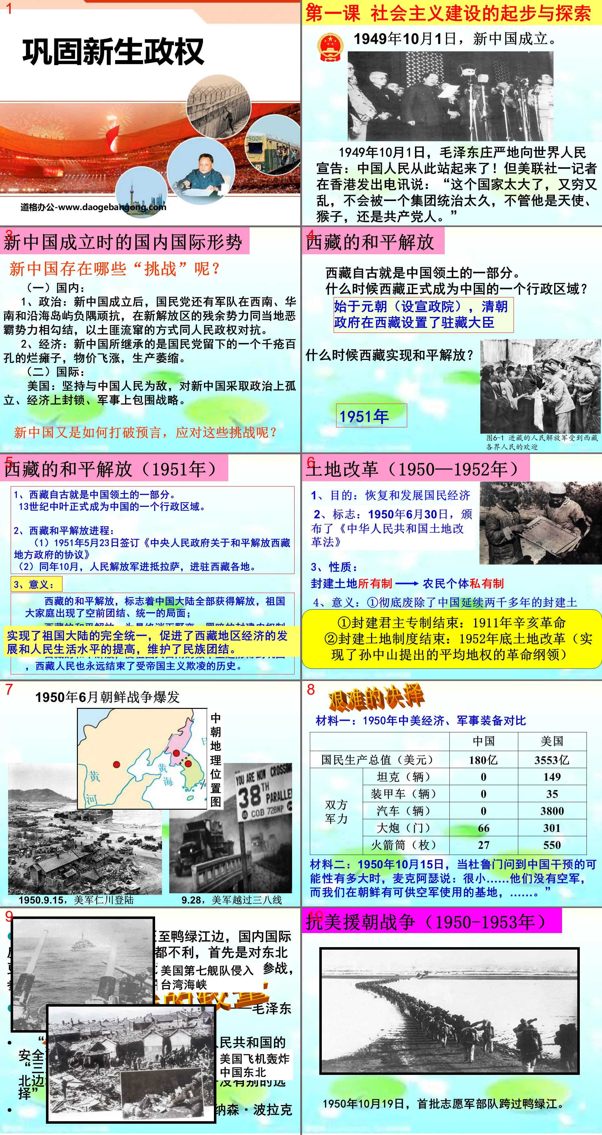 《巩固新生政权》新中国的建设与改革PPT
