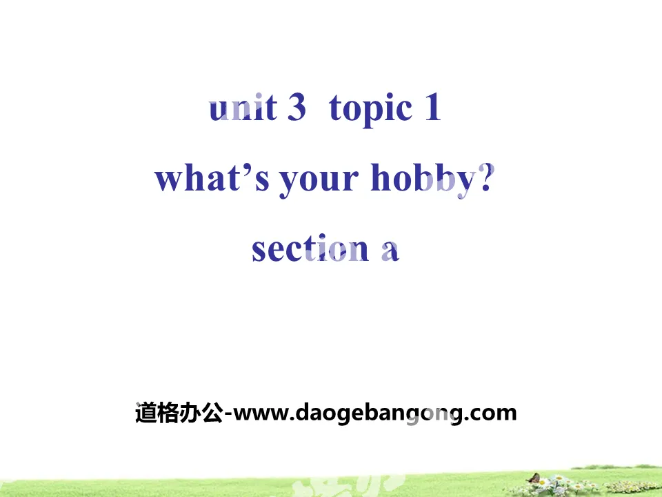 "What's your hobby?" SectionA PPT