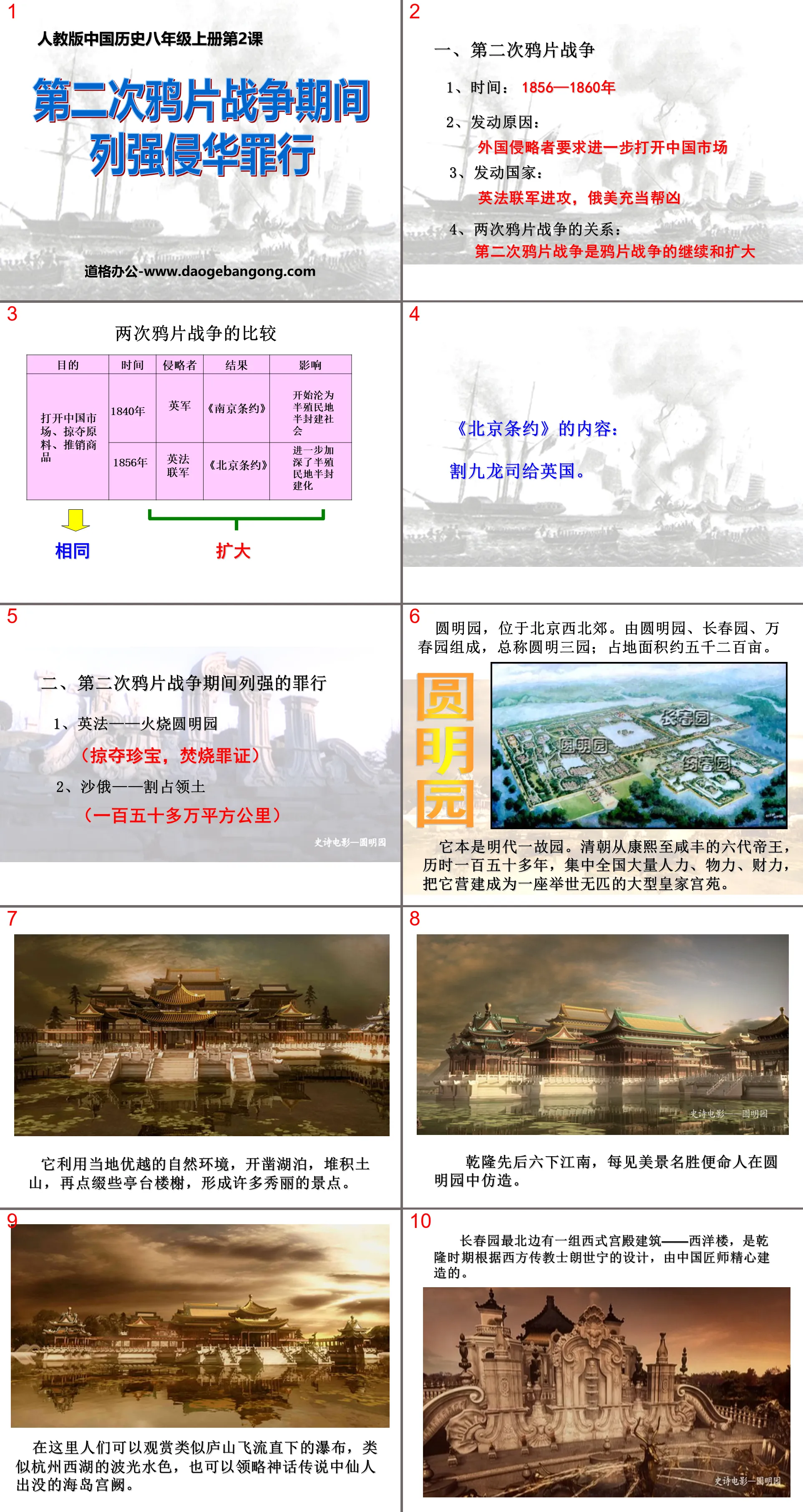 "The Crime of Great Powers Invading China During the Second Opium War" Aggression and Resistance PPT Courseware 5