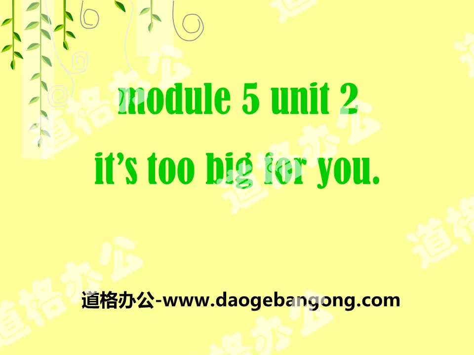 《It's too big for you》PPT课件5
