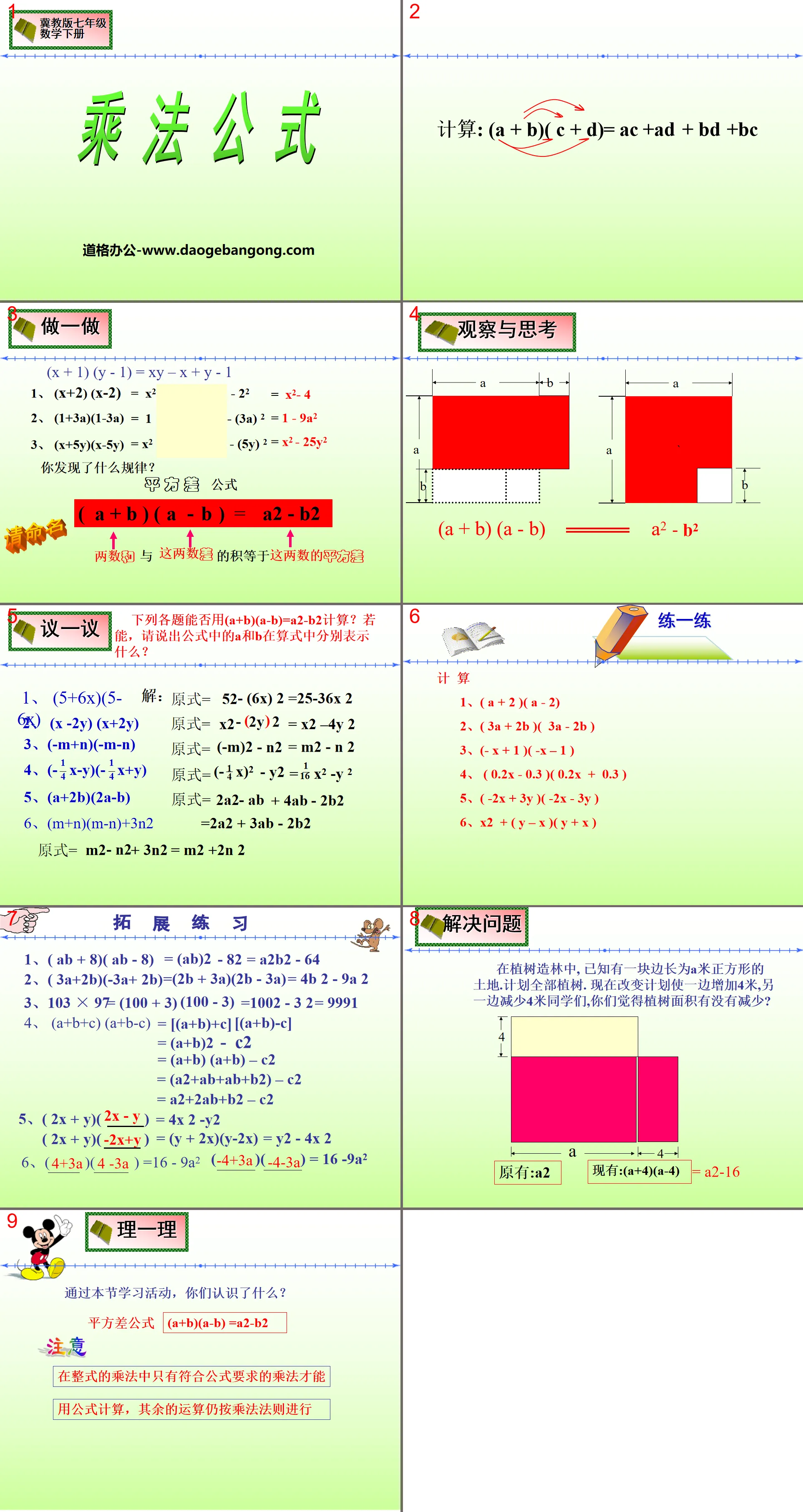 "Multiplication Formula" PPT