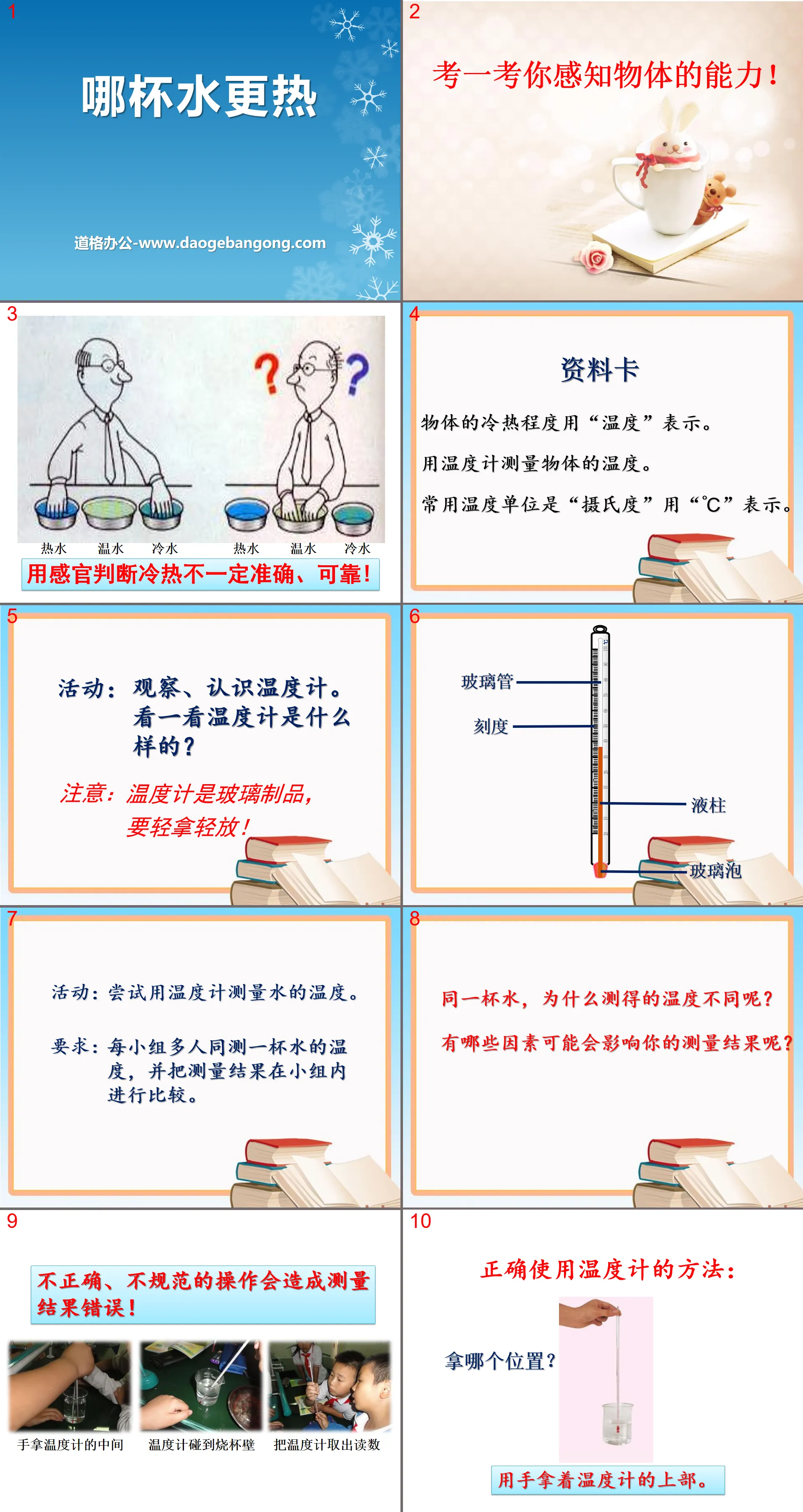 "Which glass of water is hotter" PPT