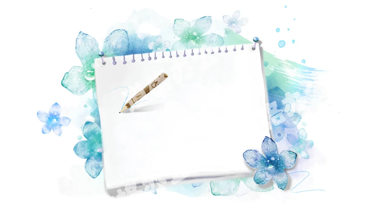 Blue and elegant watercolor PPT background picture