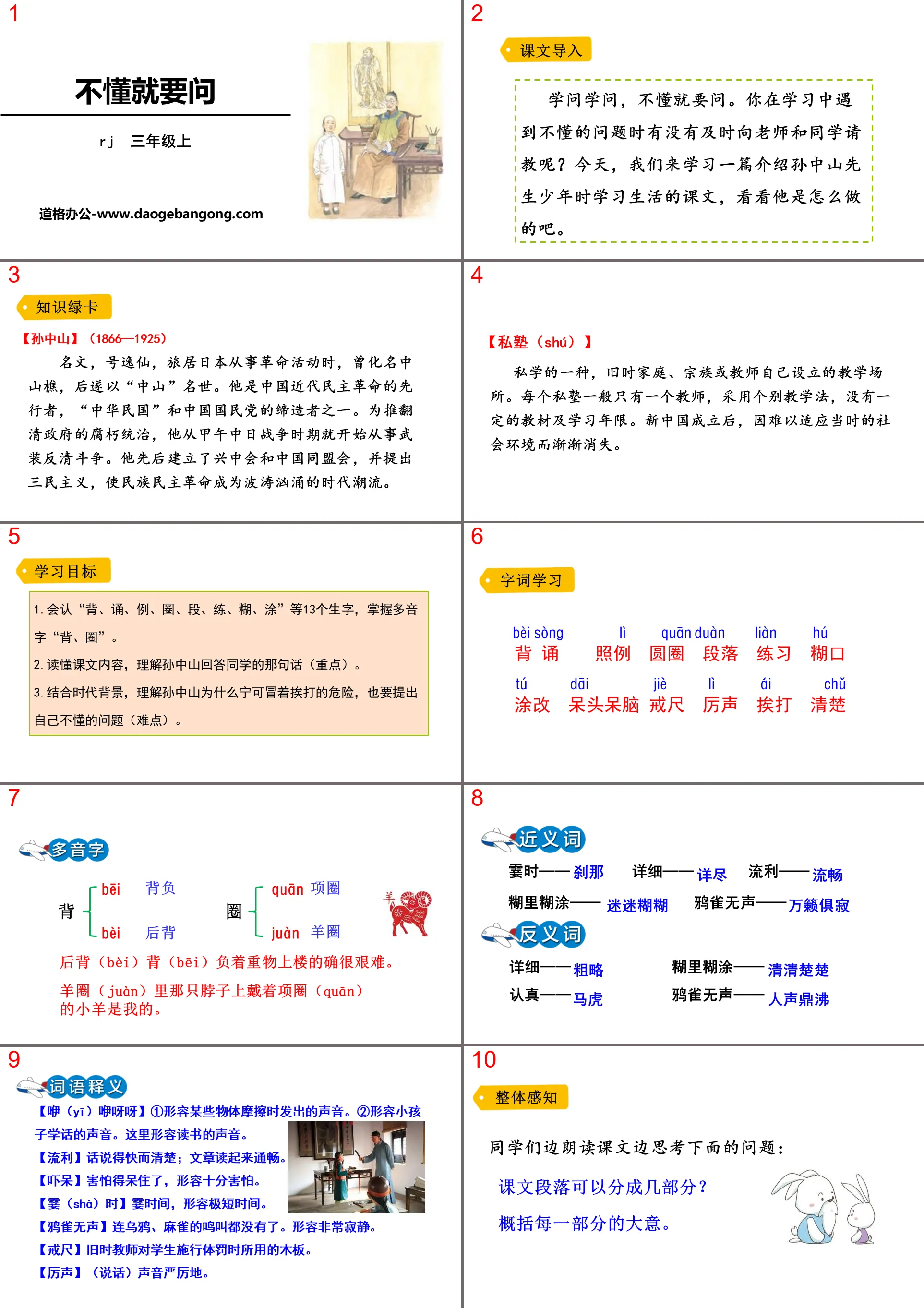 "Ask if you don't understand" PPT free courseware