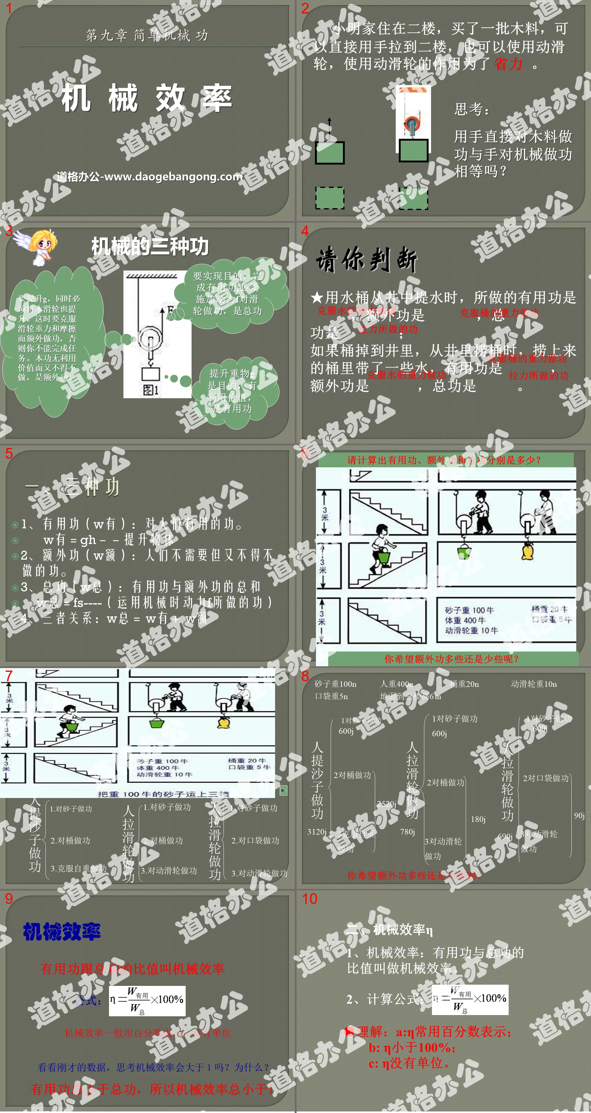 "Mechanical Efficiency" Simple Machine Work PPT Courseware 2