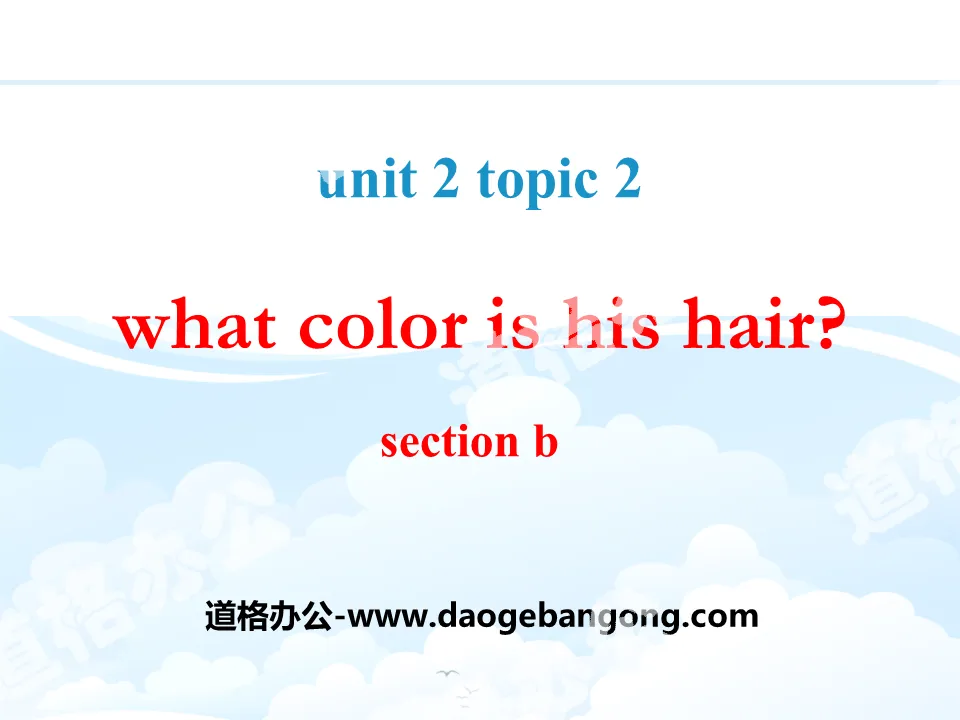 "What color is his hair?" SectionB PPT