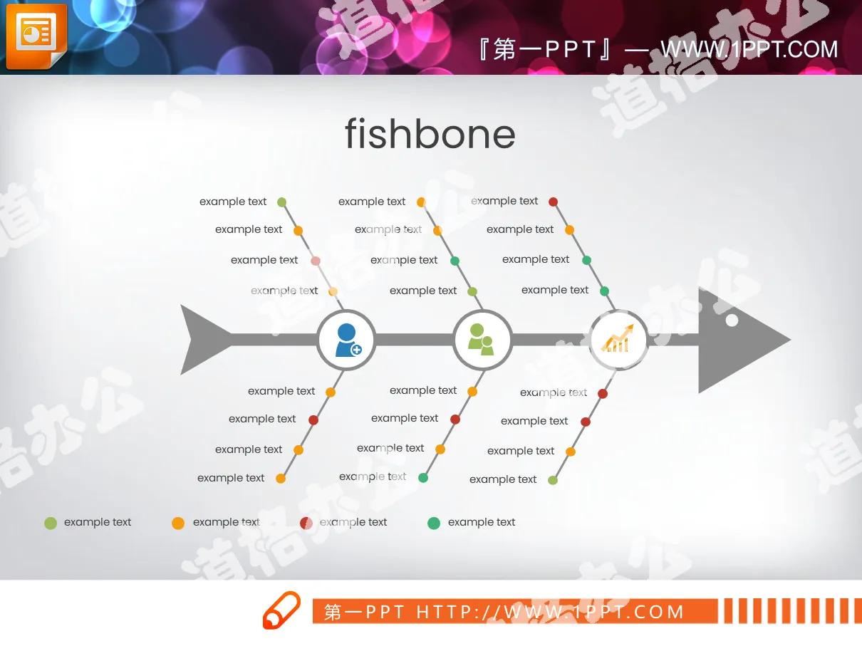 Color dot causal analysis PPT fishbone diagram