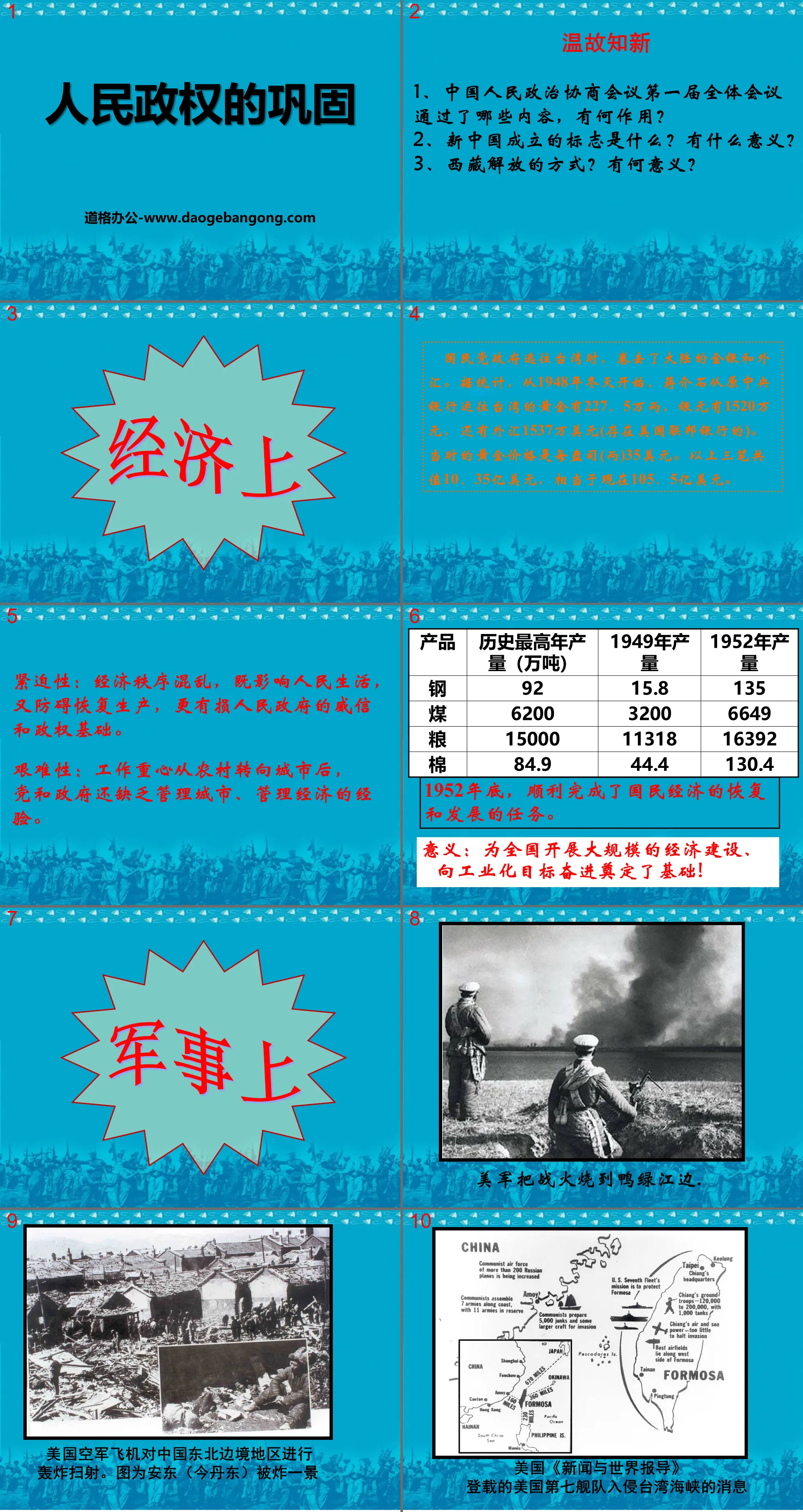 "Consolidation of People's Power" PPT courseware on the establishment and consolidation of the Republic of China