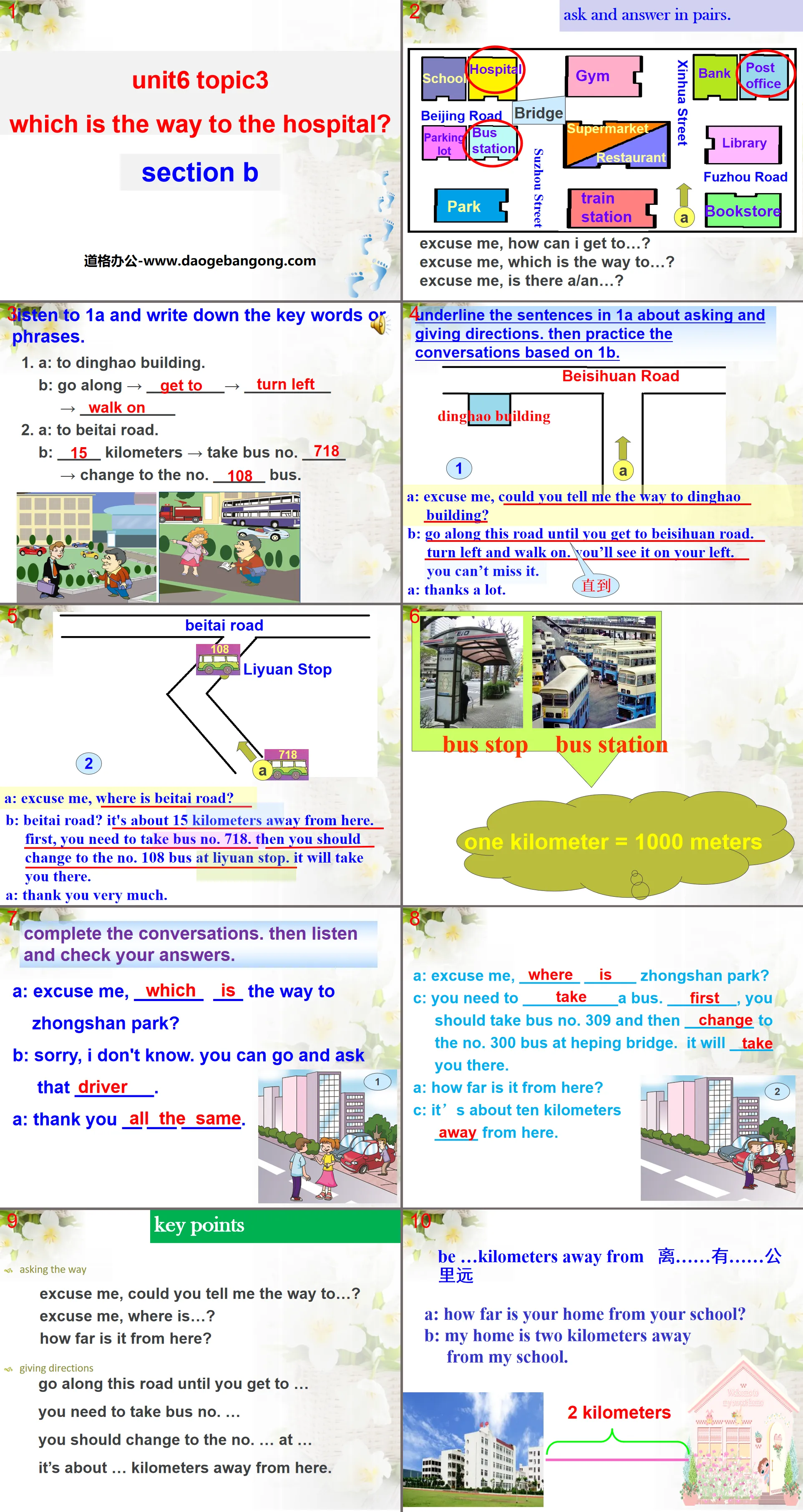 "Which is the way to the hospital?" SectionB PPT