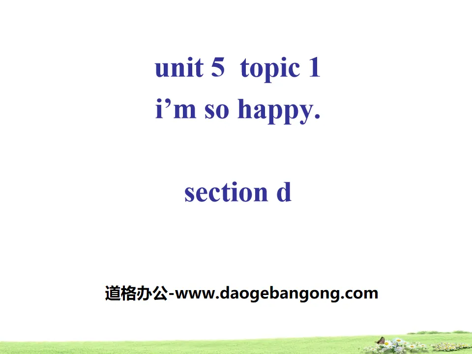 《I'm so happy》SectionD PPT
