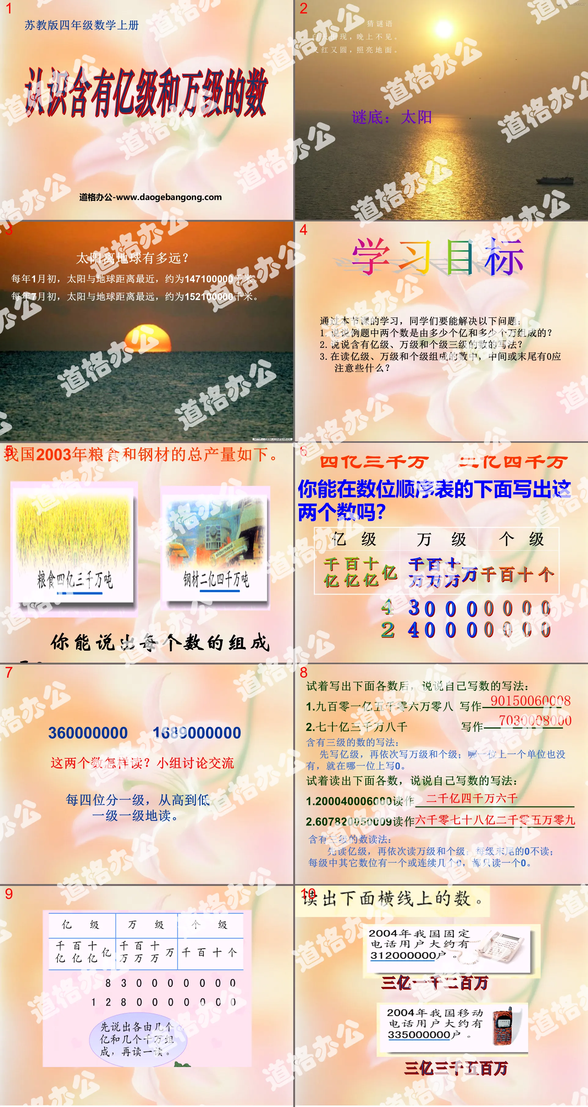 《認識含有億級和萬級的數》認數PPT課件