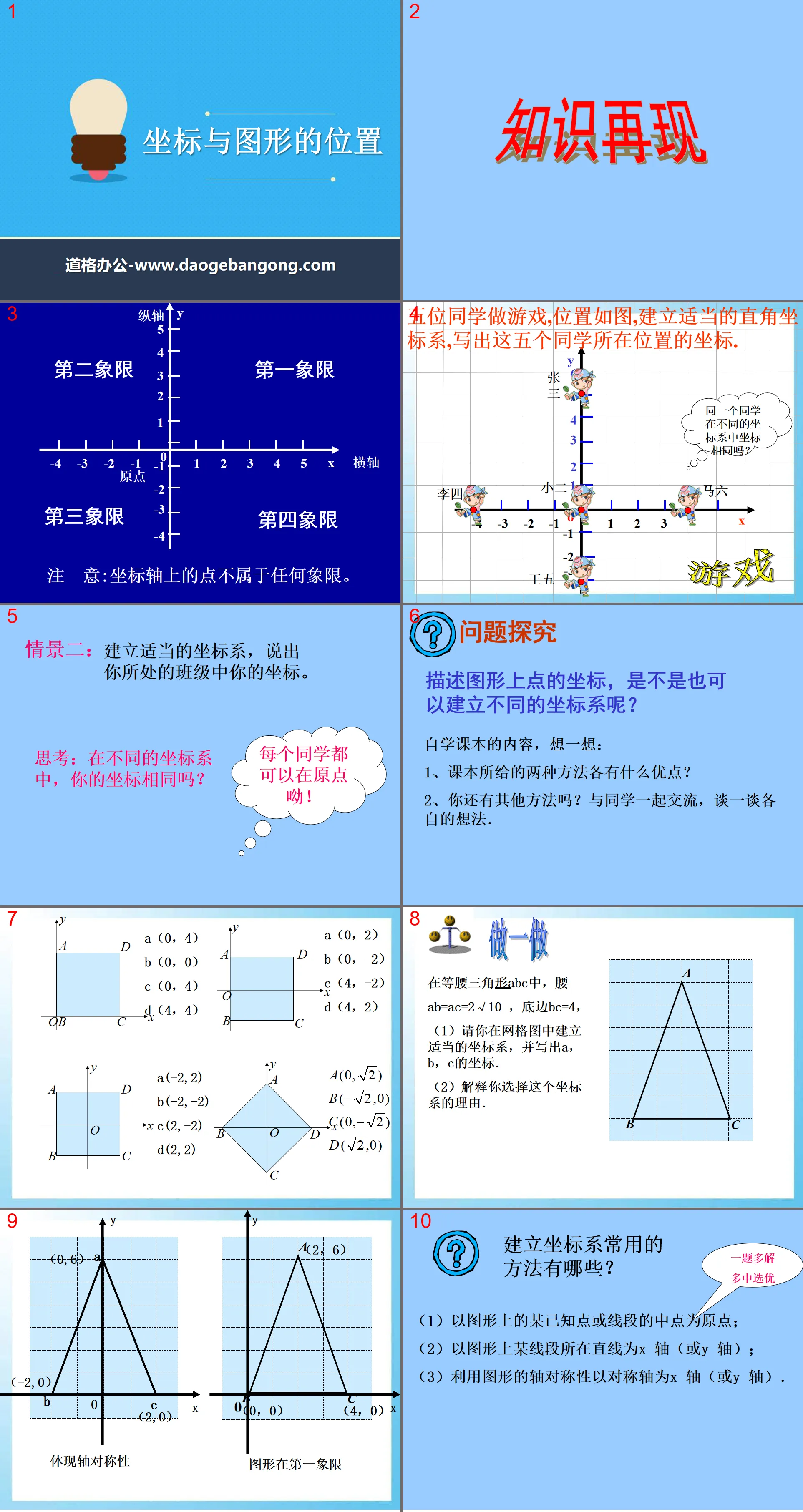 《座標與圖形的位置》PPT