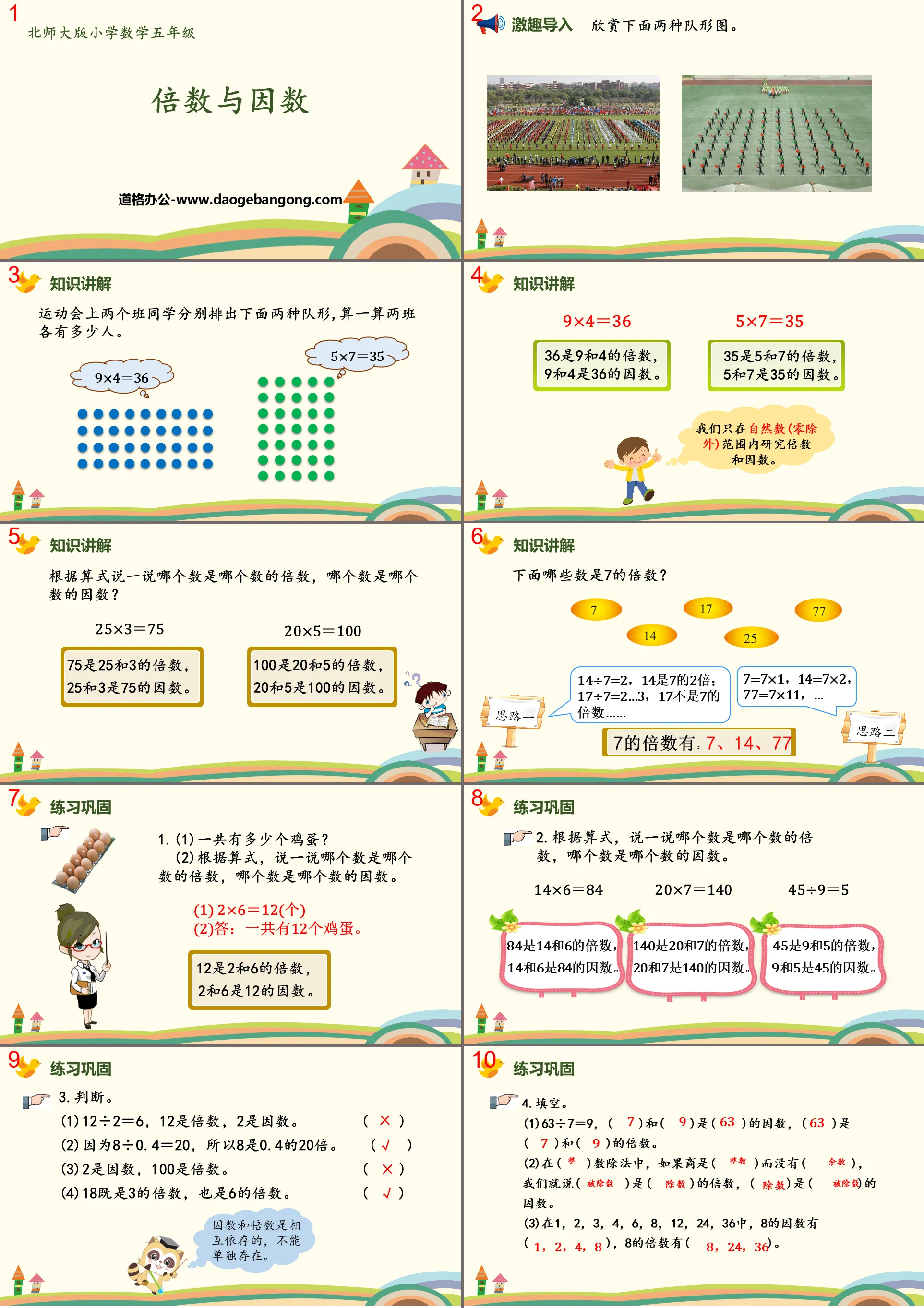 《倍数与因数》倍数与因数PPT教学课件