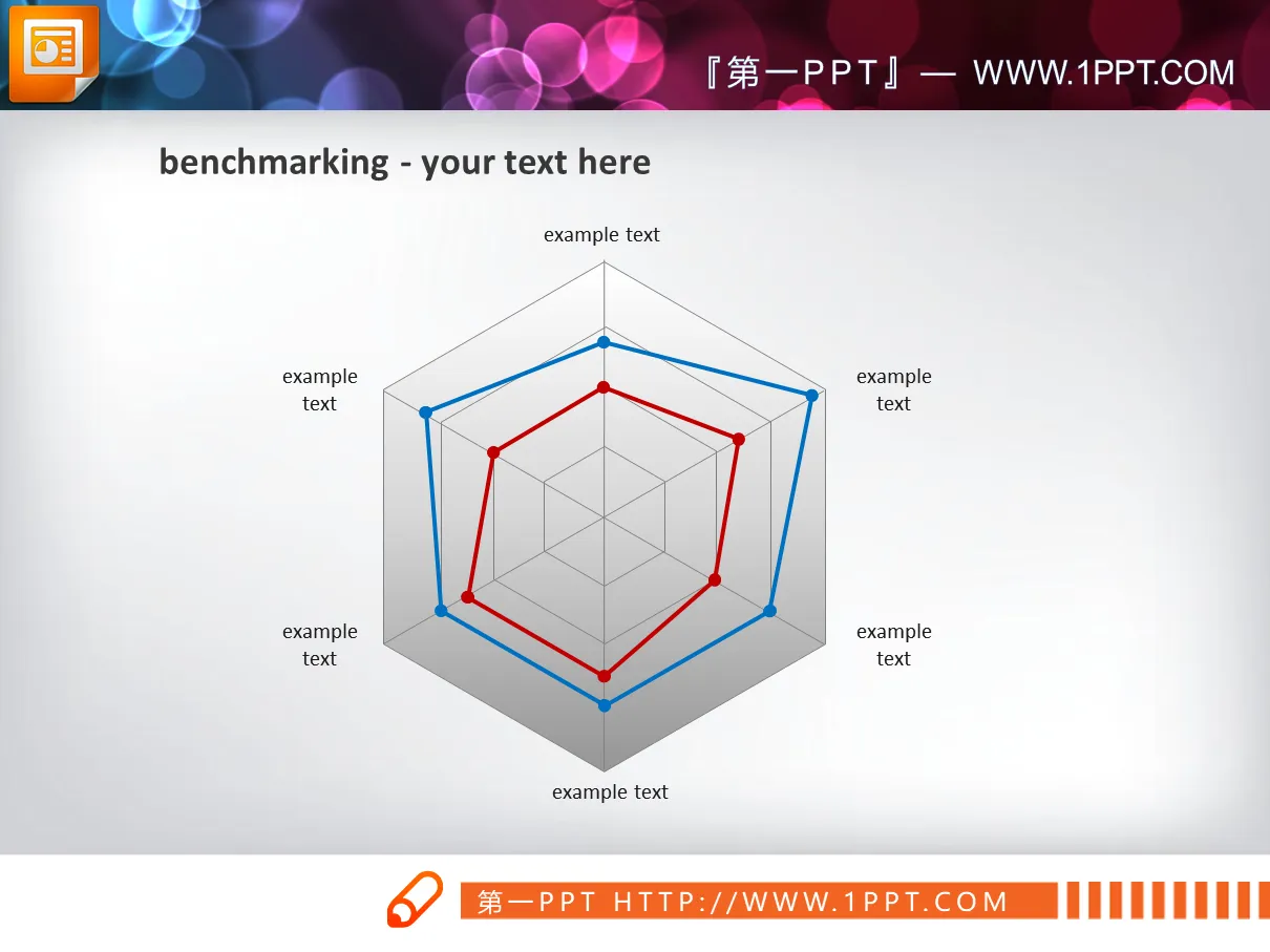 Diagramme radar hexagonal PPT