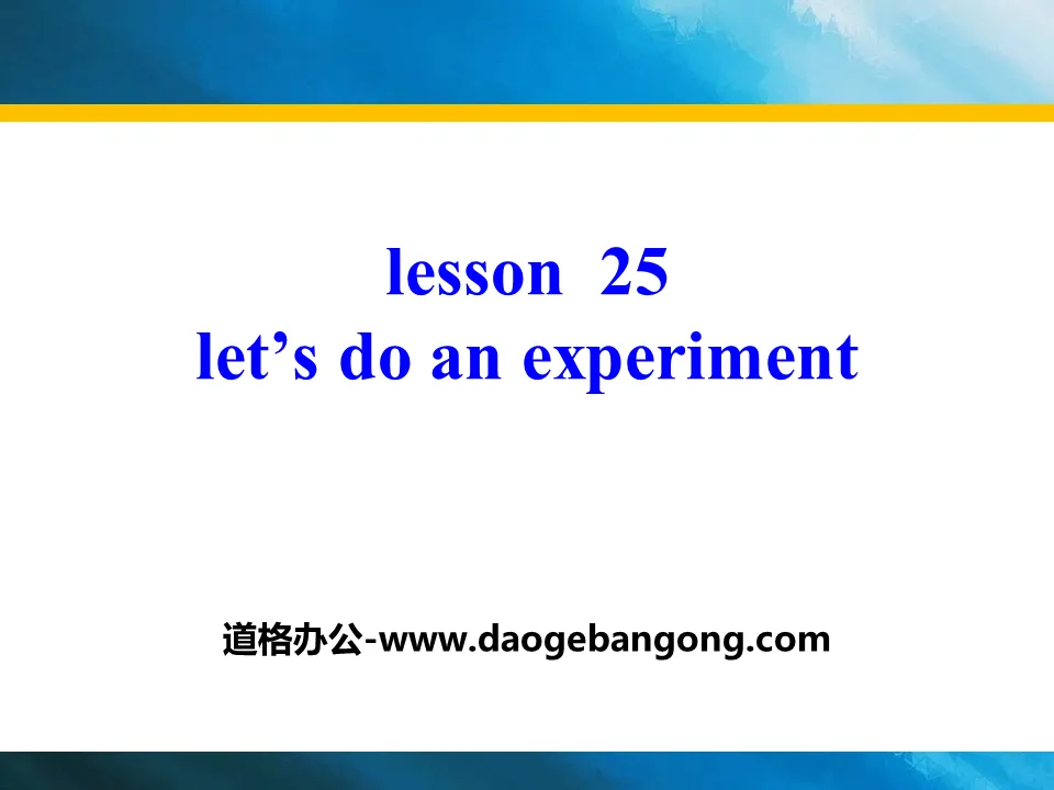 《Let's Do an Experiment》Look into Science! PPT
