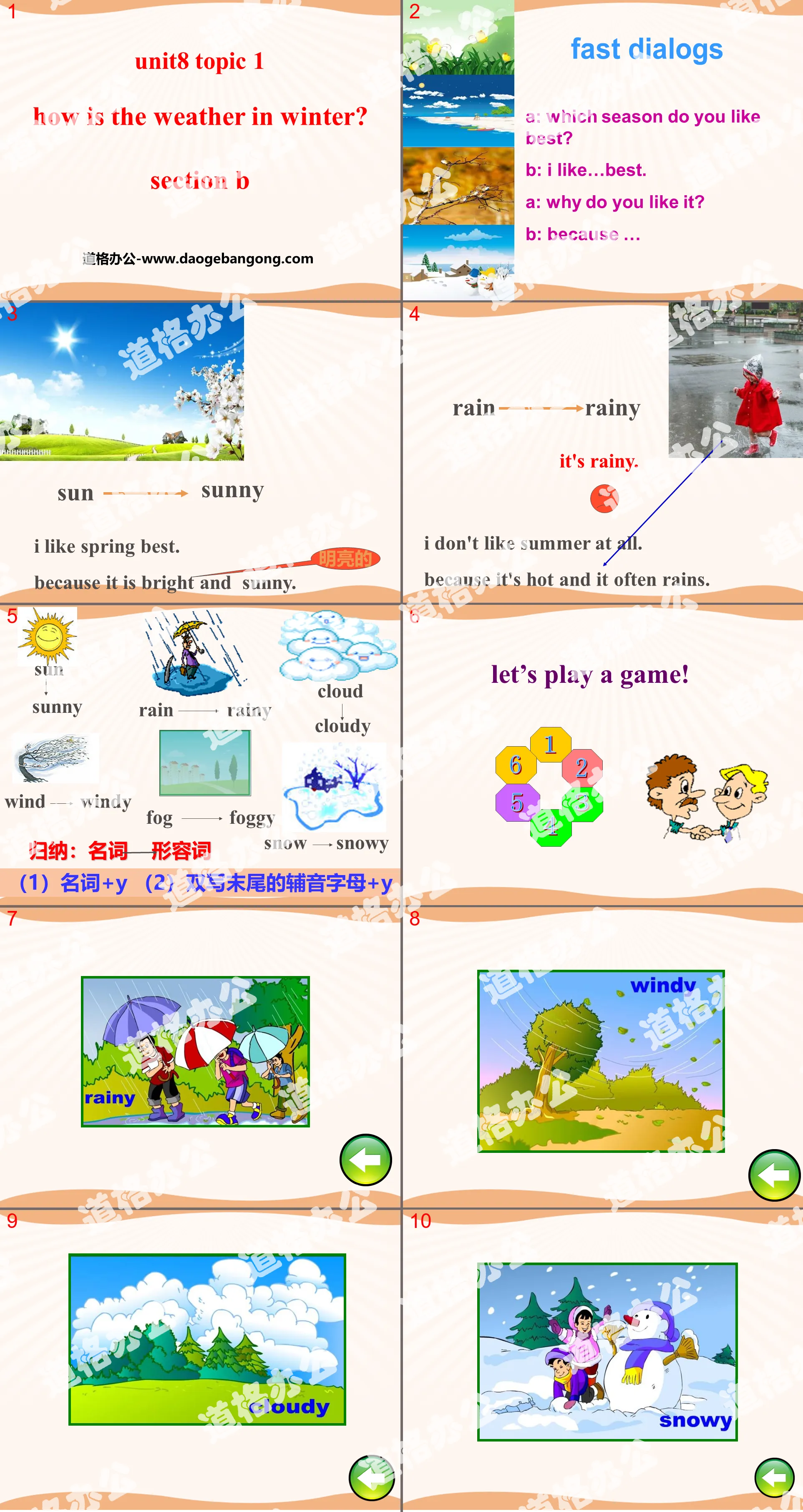 《How is the weather in winter?》SectionB PPT