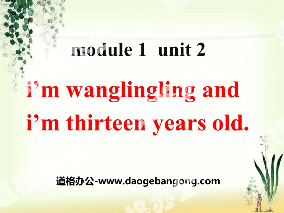 "I'm Wang Lingling and I'm thirteen years old" PPT courseware