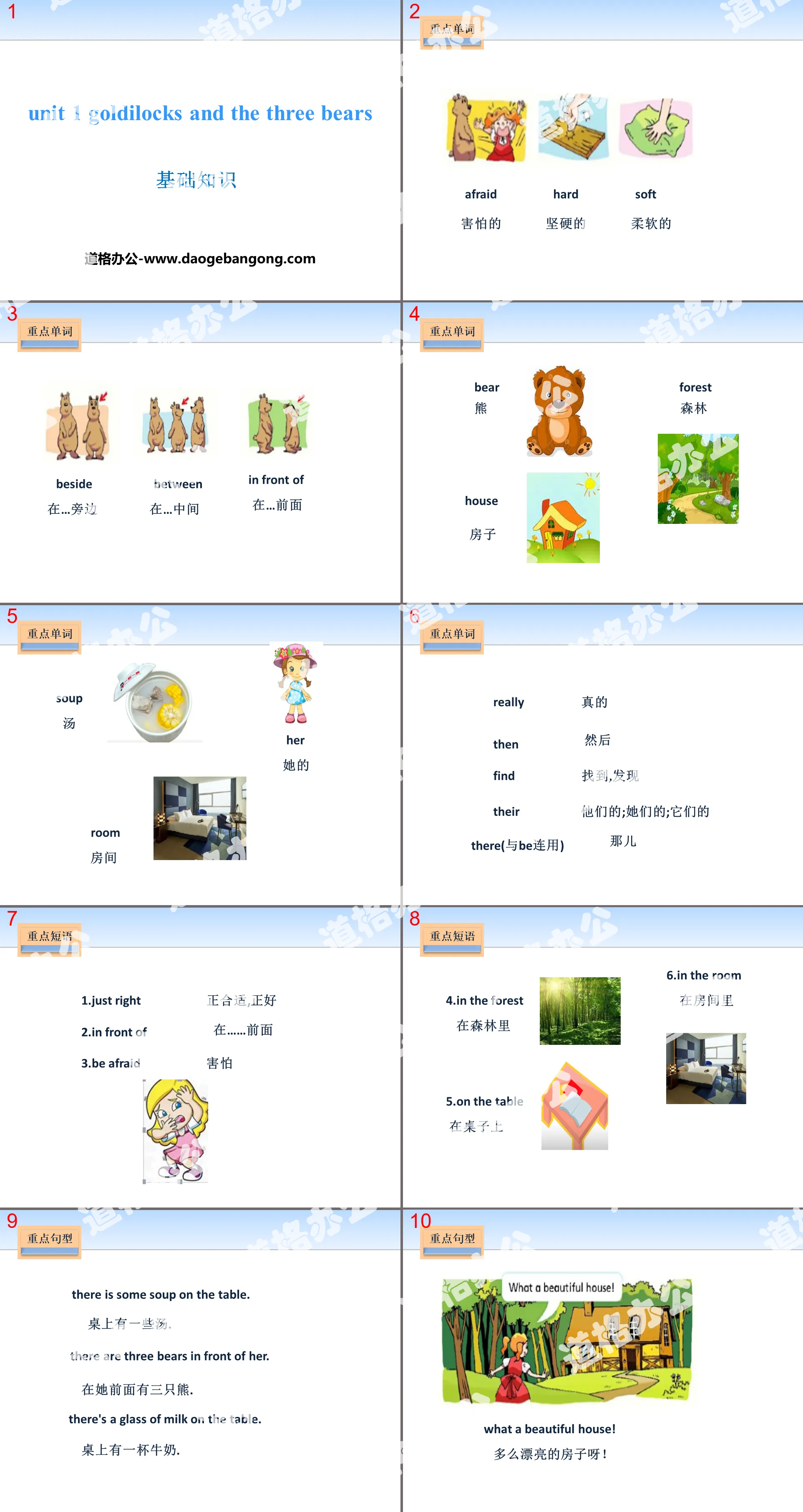 《Goldilocks and the three bears》基础知识PPT
