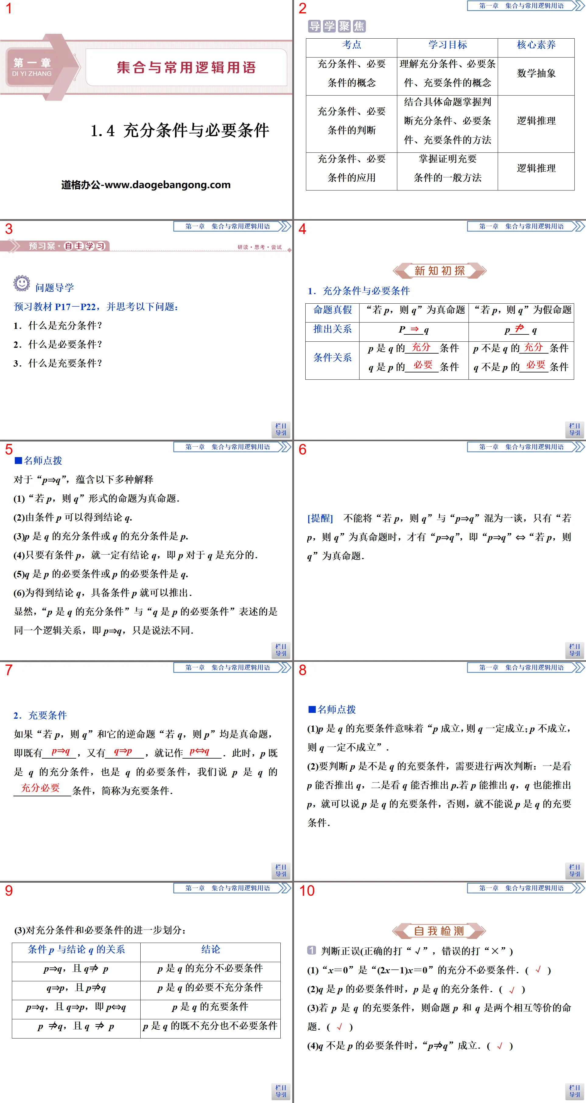 《充分条件与必要条件》集合与常用逻辑用语PPT课件
