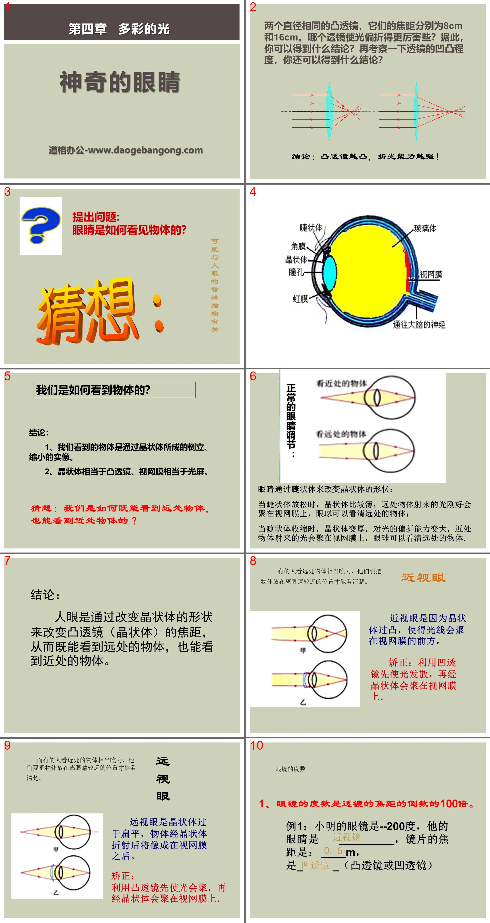 "Magical Eyes" Colorful Light PPT Courseware 3