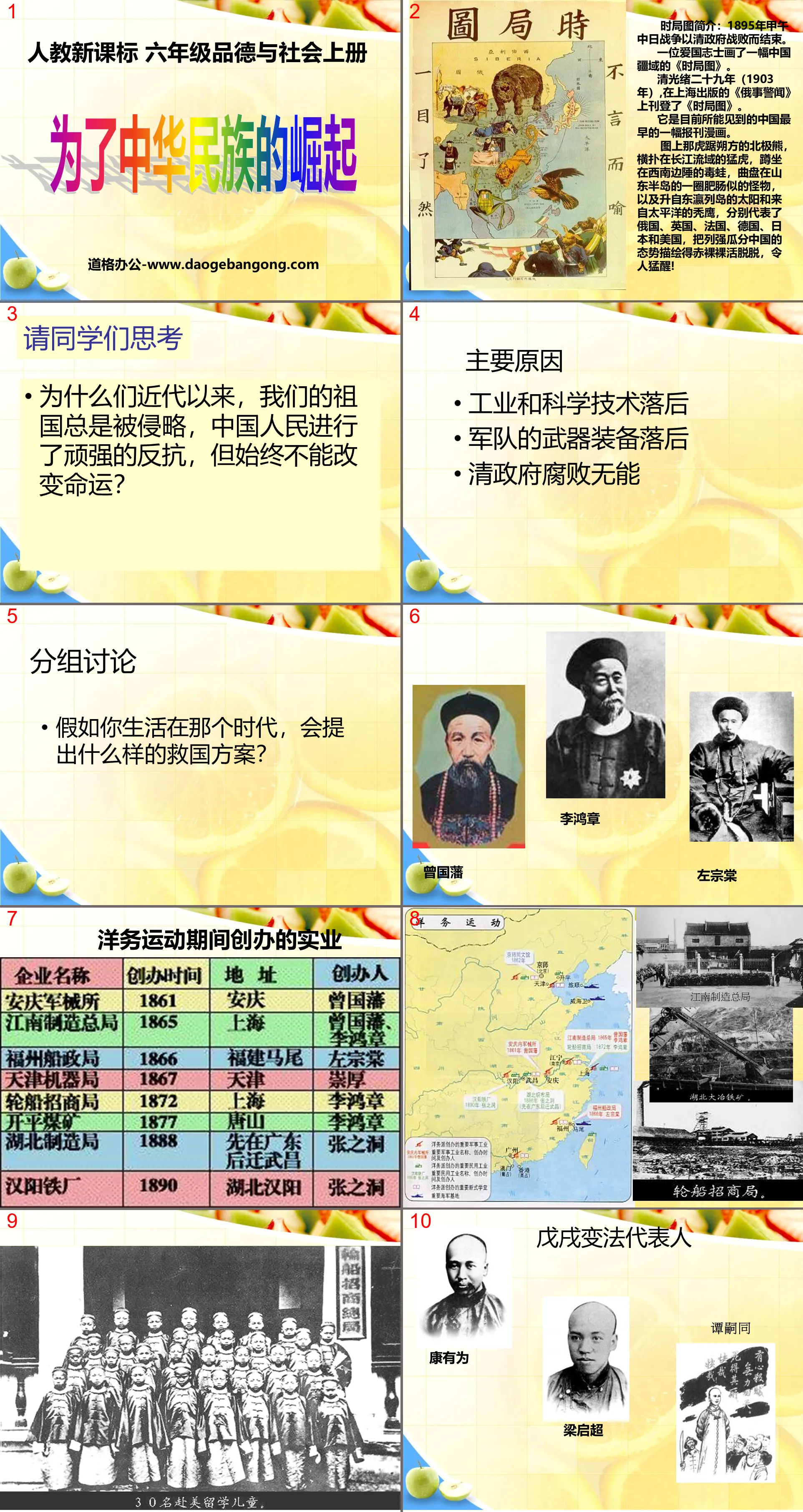 "For the Rise of the Chinese Nation" Unyielding Chinese PPT Courseware 2