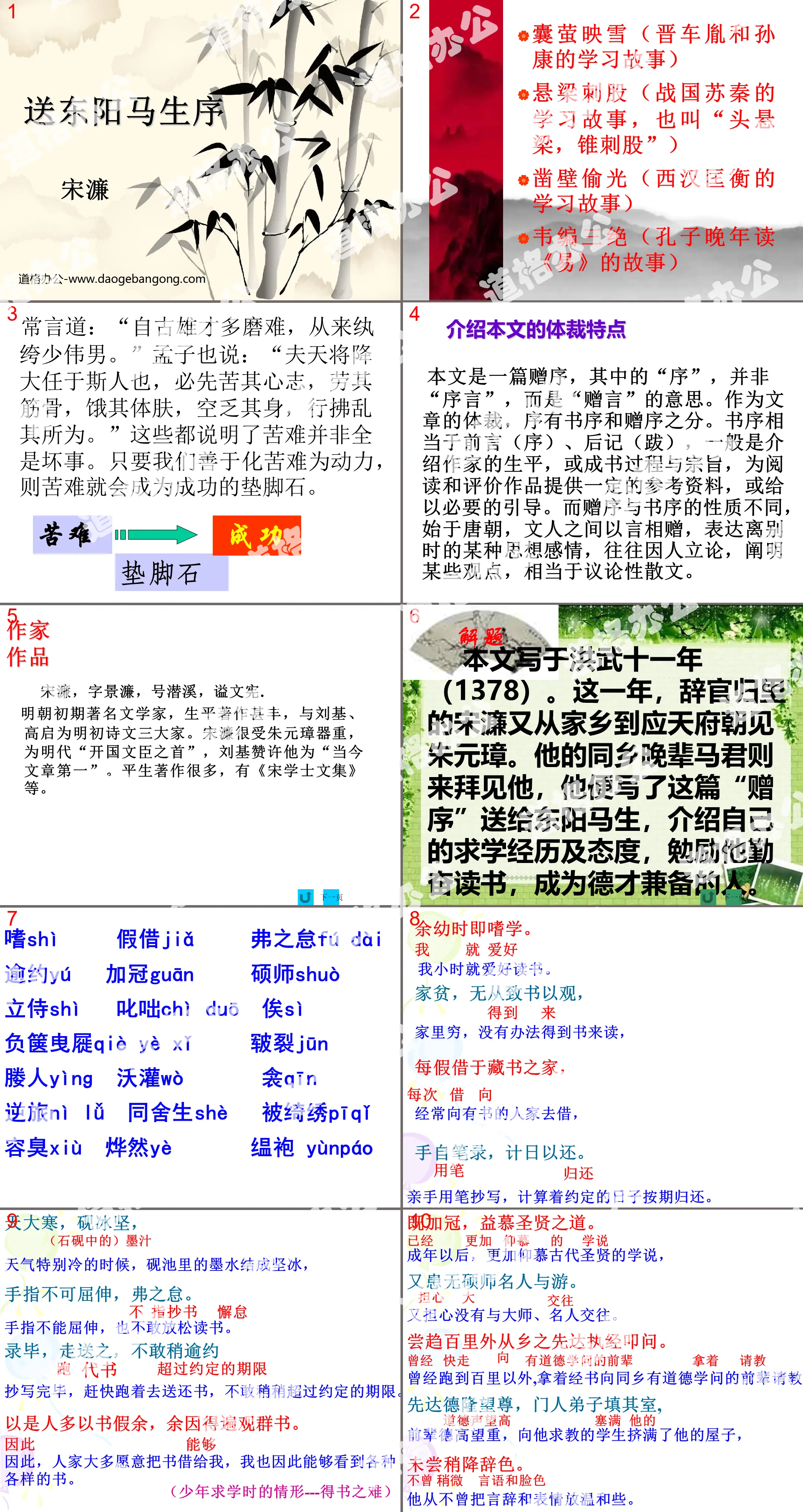 "Preface to Dongyang Ma Sheng" PPT courseware 4