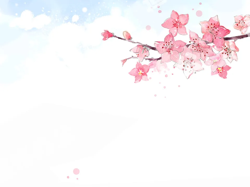 淡雅彩绘花卉PPT背景图片