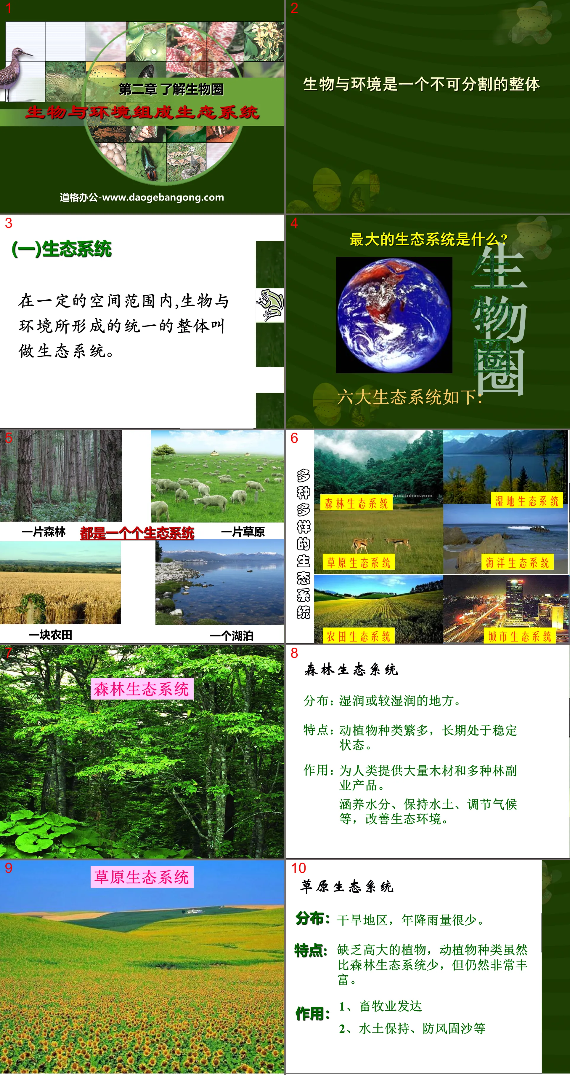《生物与环境组成生态系统》了解生物圈PPT课件3
