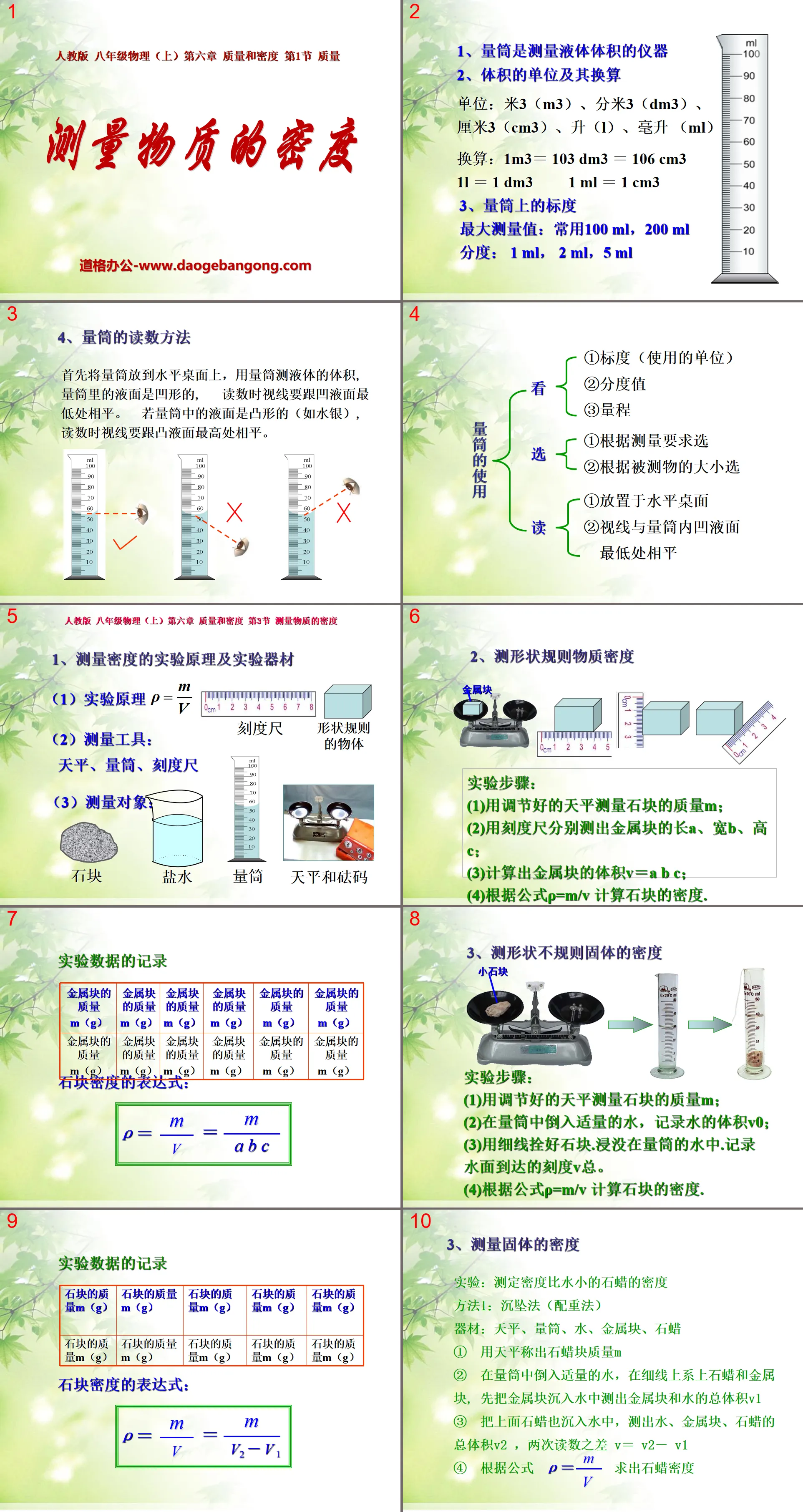 "Measuring the Density of Matter" Mass and Density PPT Courseware 3