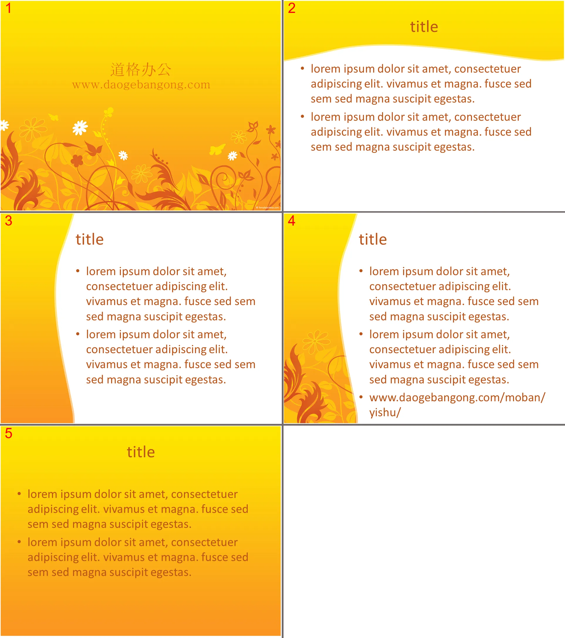 Golden Pattern Background Art PowerPoint Template Download