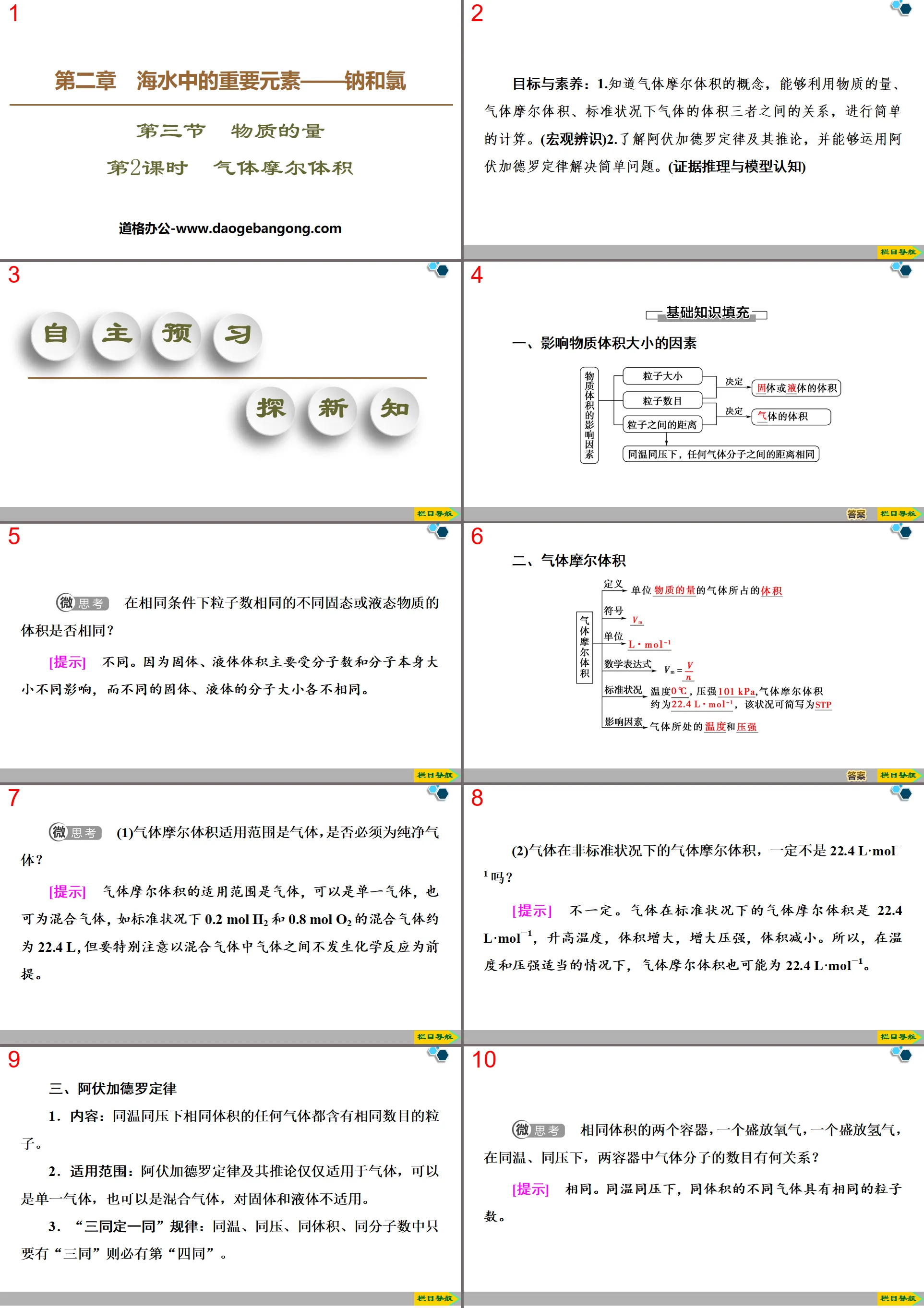 《氣體摩爾體積》物質的量PPT