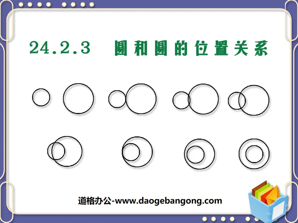 "Cercle et relation de position des cercles" Didacticiel Circle PPT