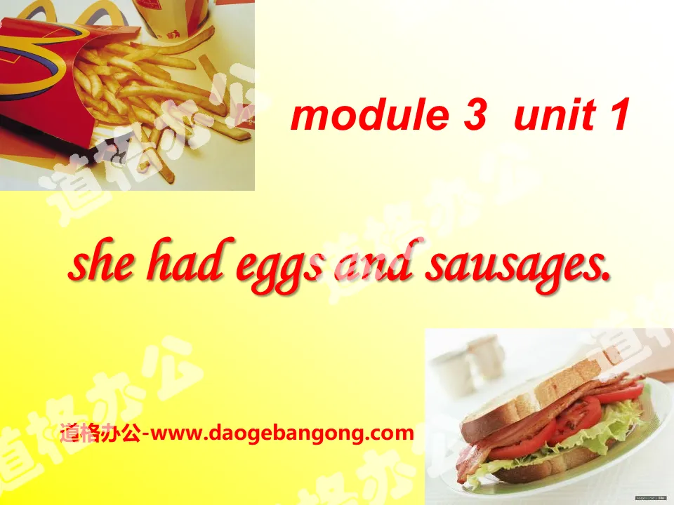 "She had eggs and sausages" PPT courseware