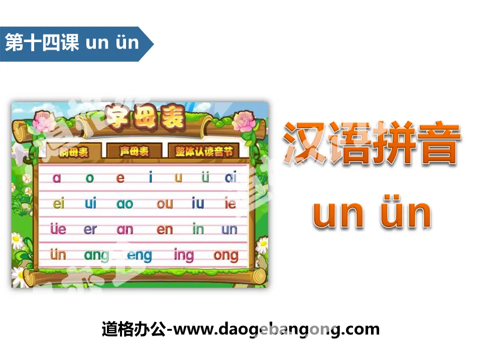 "unün" Chinese Pinyin PPT